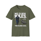 We Clock Miles You Clock Zzzz's | Funny Police vs Firefighter Shirt