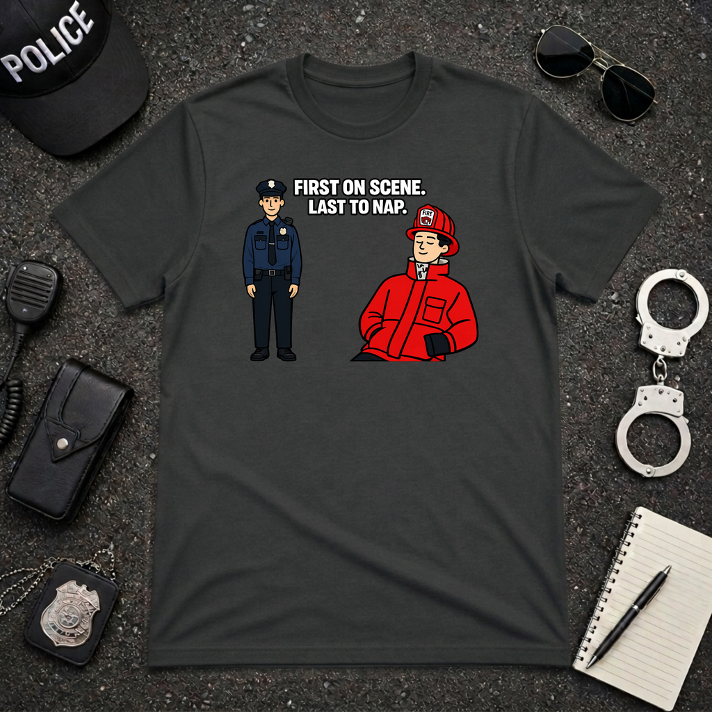 First On Scene Last To Nap | Funny Police Officer Shirt