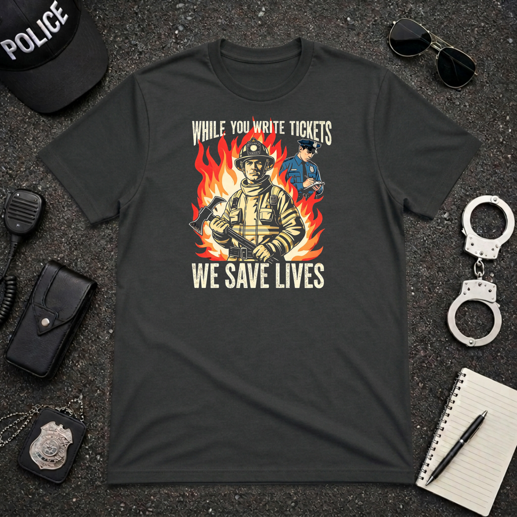 While You Write Tickets We Save Lives T-Shirt