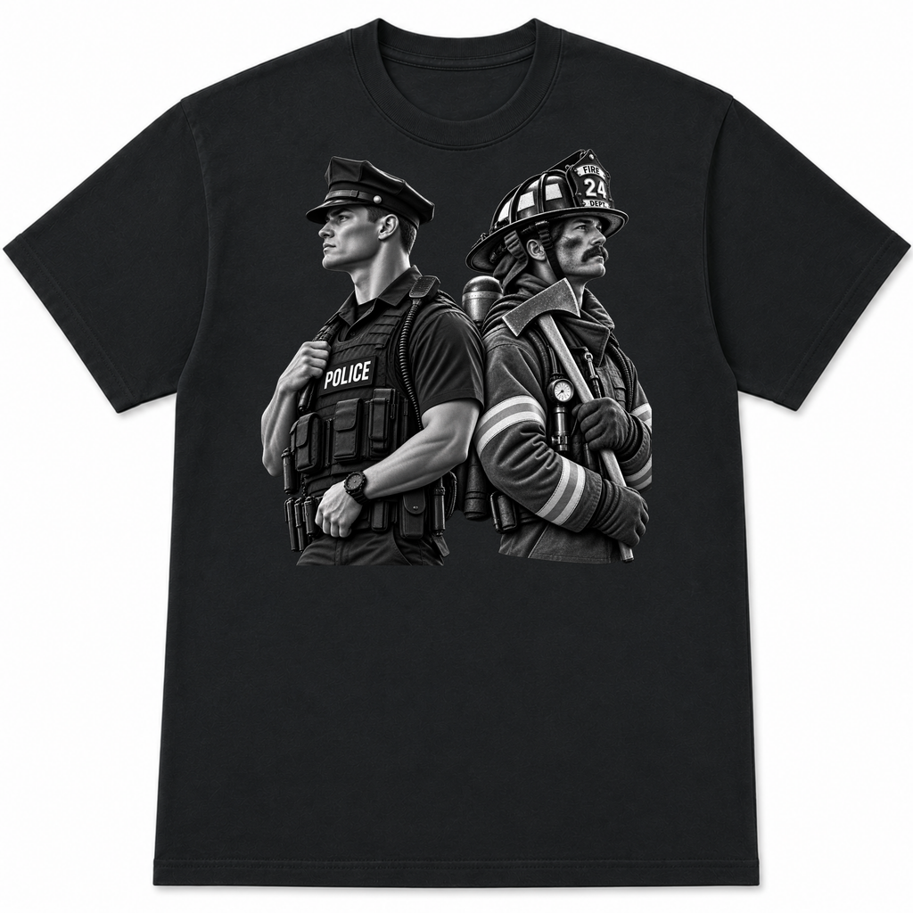 Police Pride vs Firefighter Pride T-Shirt