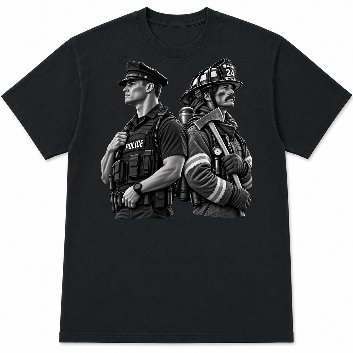 Police Pride vs Firefighter Pride T-Shirt
