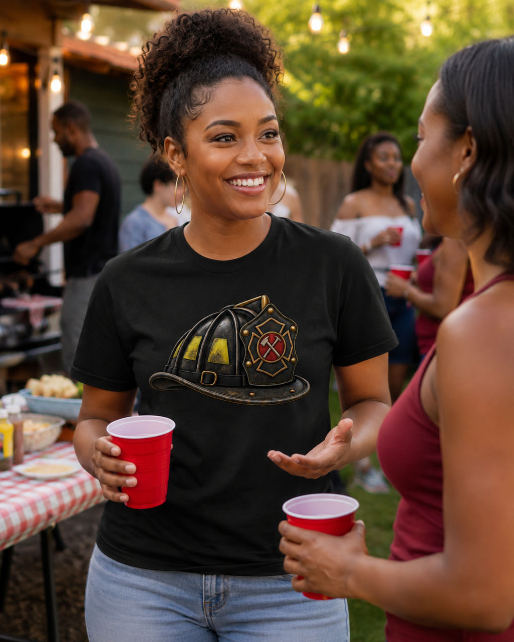 Weathered Firefighter Helmet T-Shirt