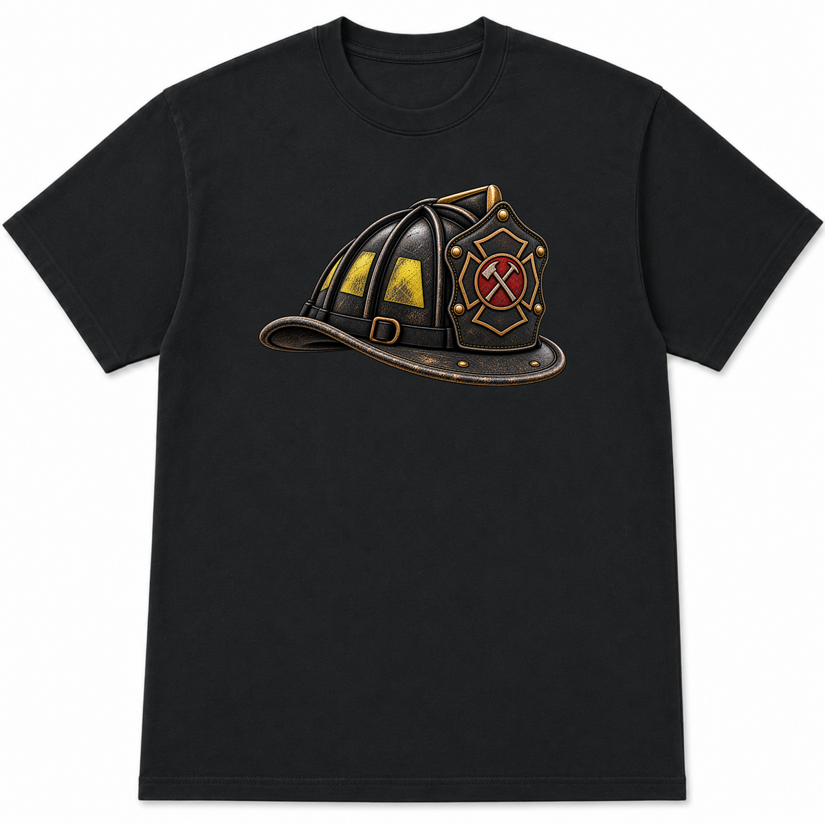 Weathered Firefighter Helmet T-Shirt