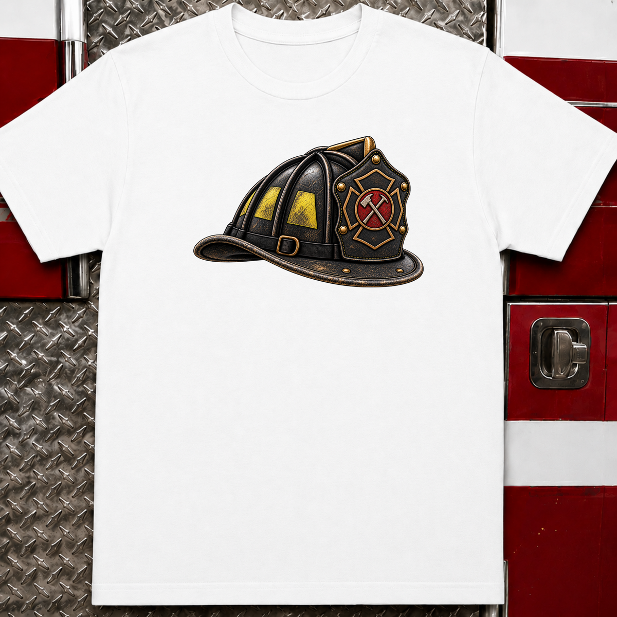 Weathered Firefighter Helmet T-Shirt