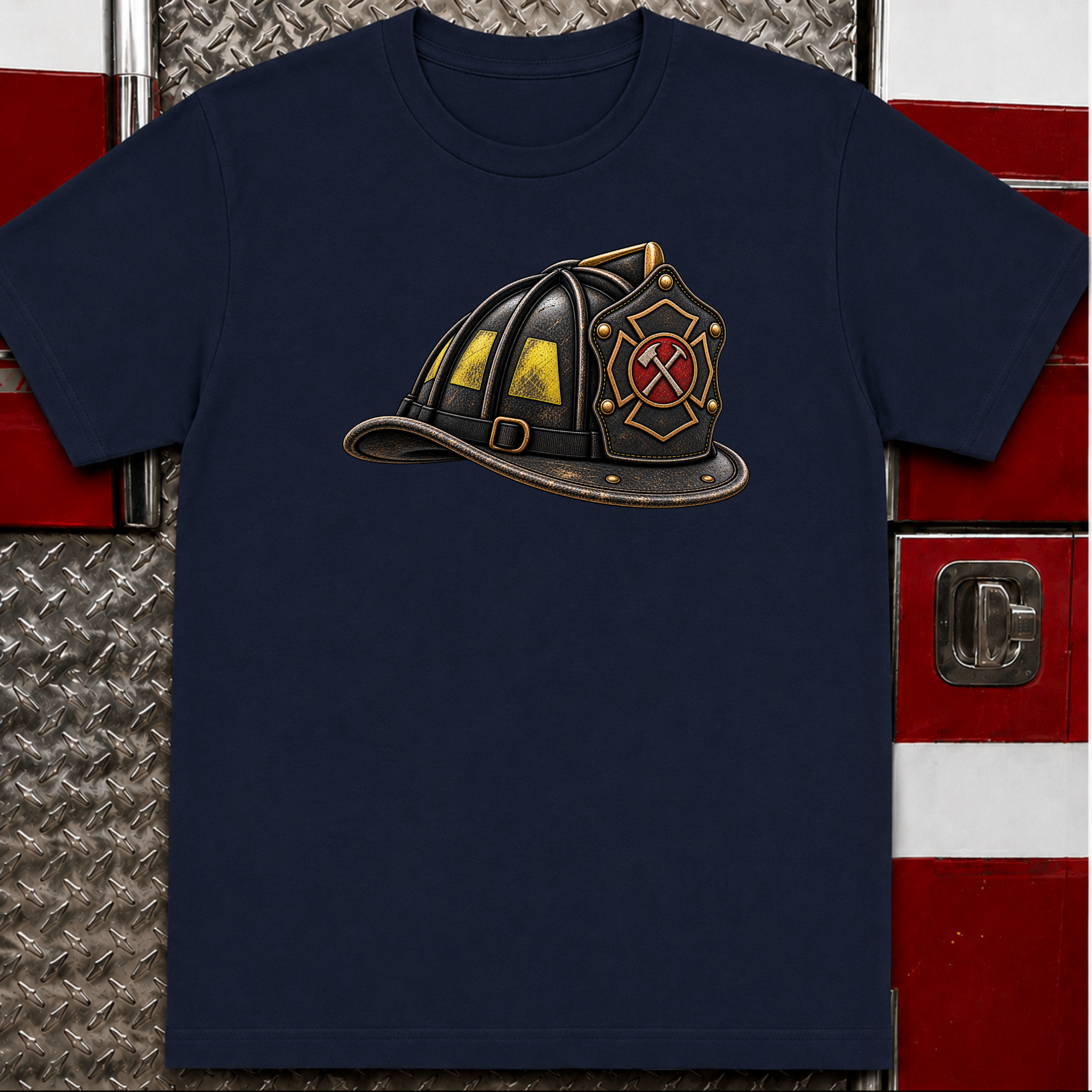 Weathered Firefighter Helmet T-Shirt
