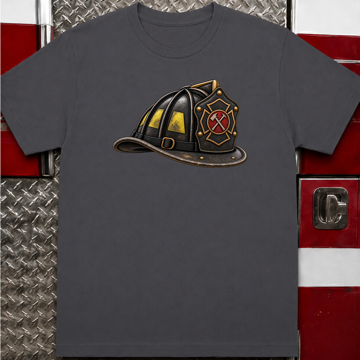 Weathered Firefighter Helmet T-Shirt