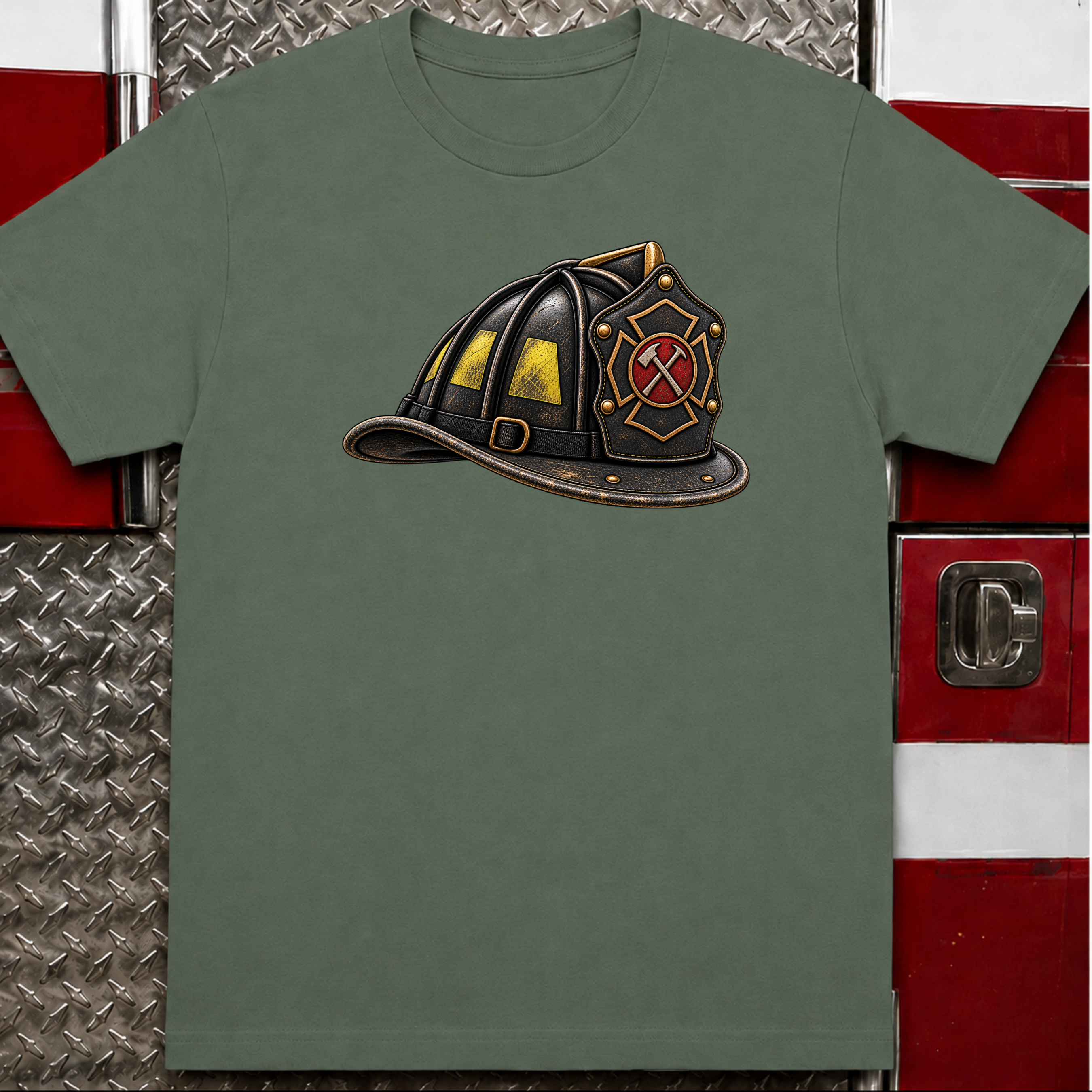 Weathered Firefighter Helmet T-Shirt