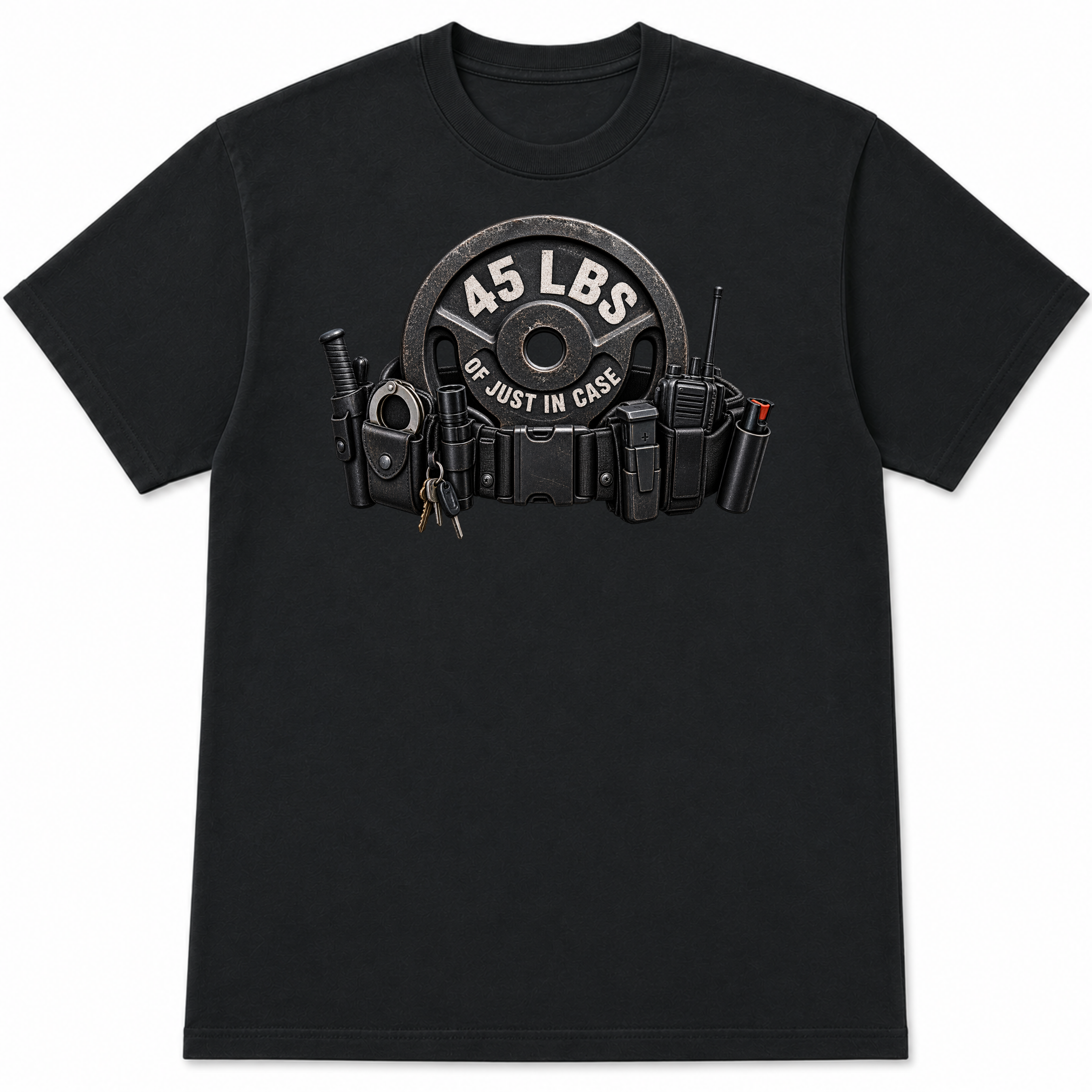 45 LBS of Just in Case Funny Police Officer T-Shirt