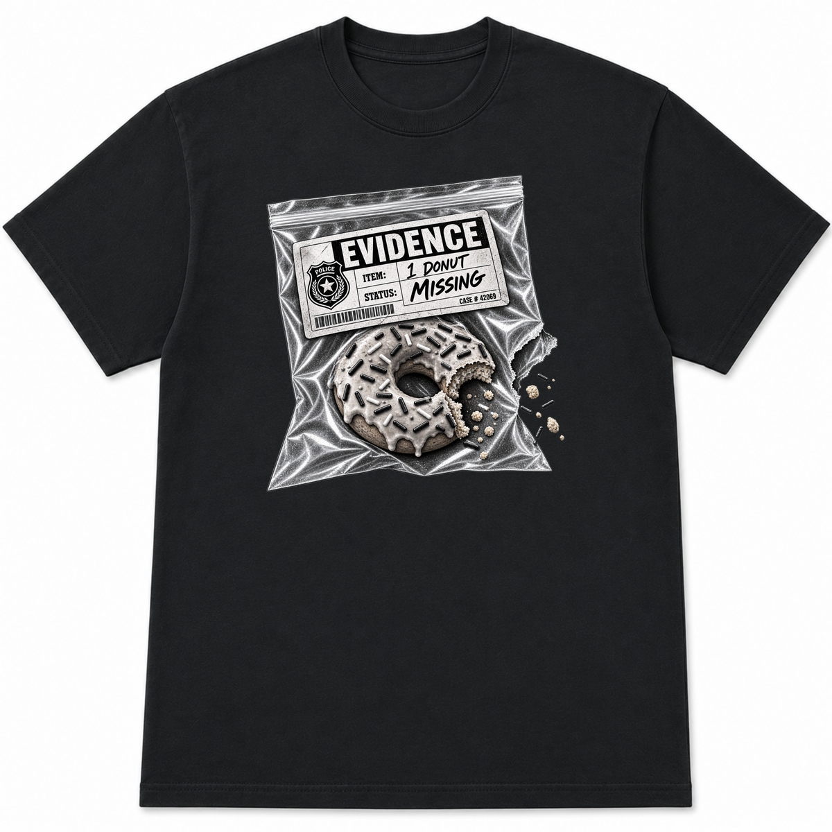Donut Evidence Bag Funny Police Officer T-Shirt