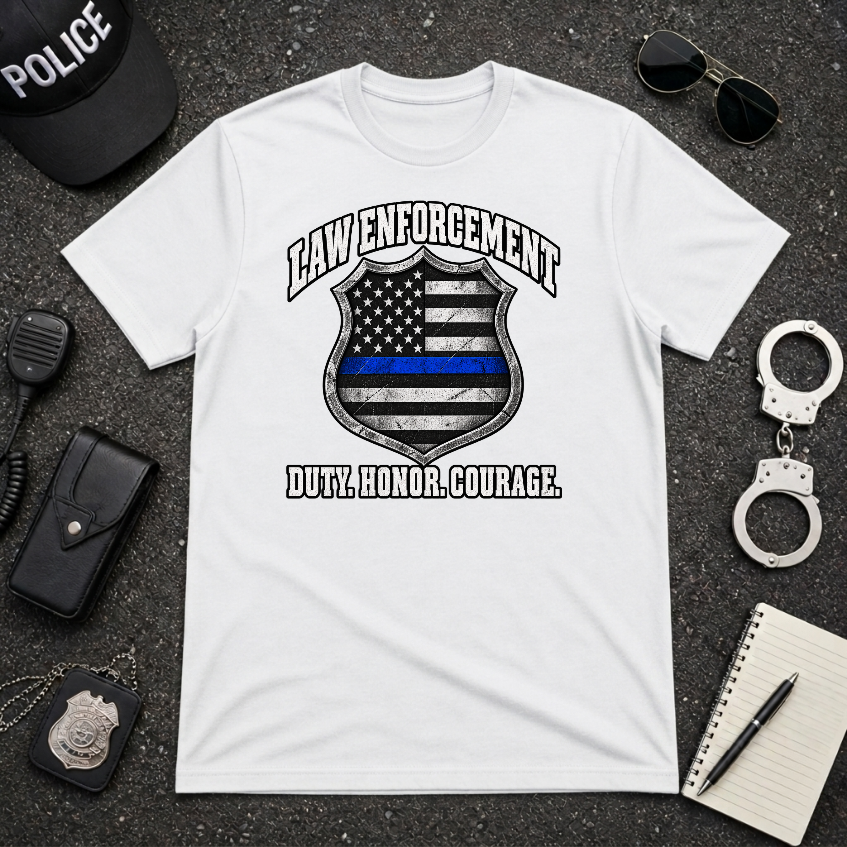 Duty Honor Courage Law Enforcement Police Officer T-Shirt