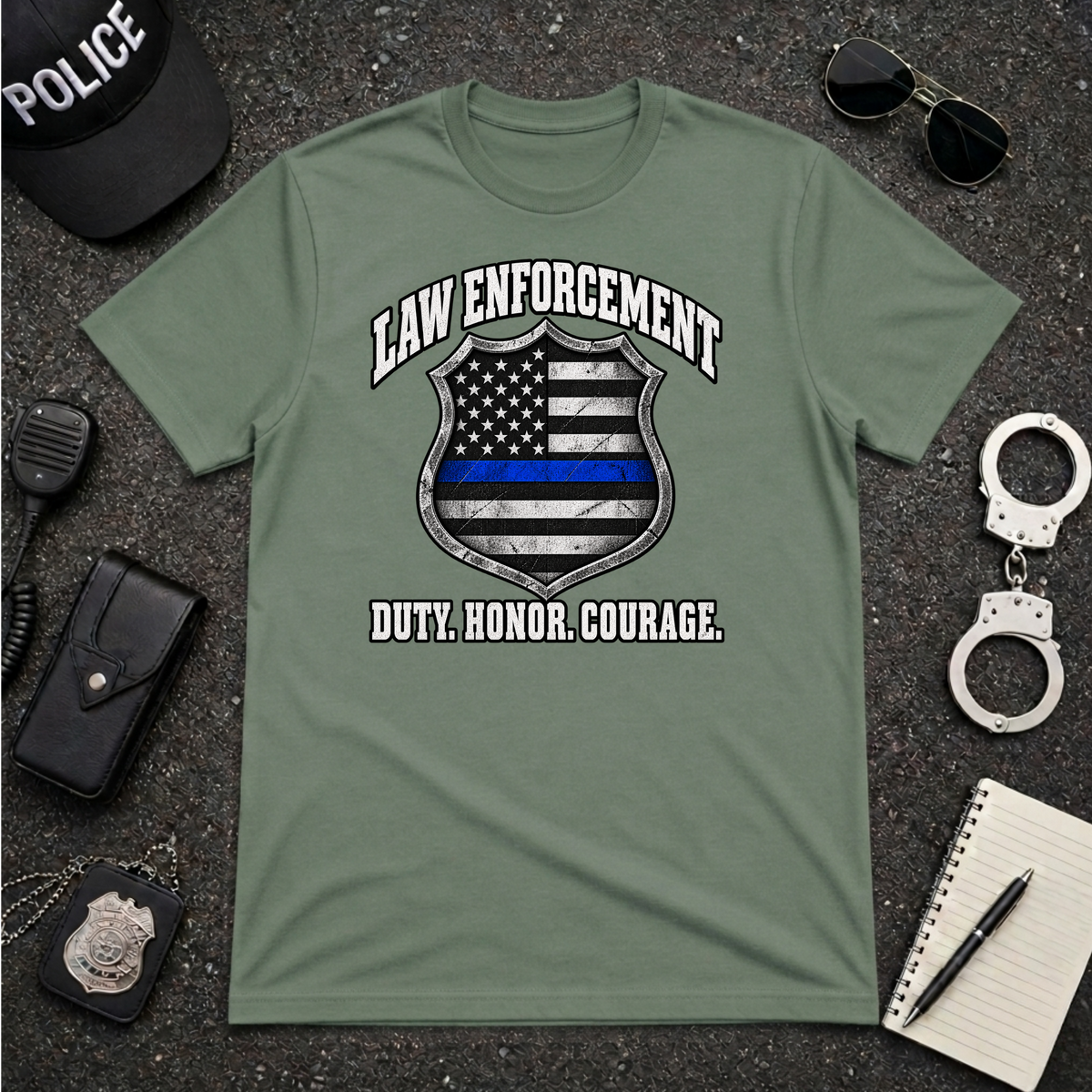 Duty Honor Courage Law Enforcement Police Officer T-Shirt