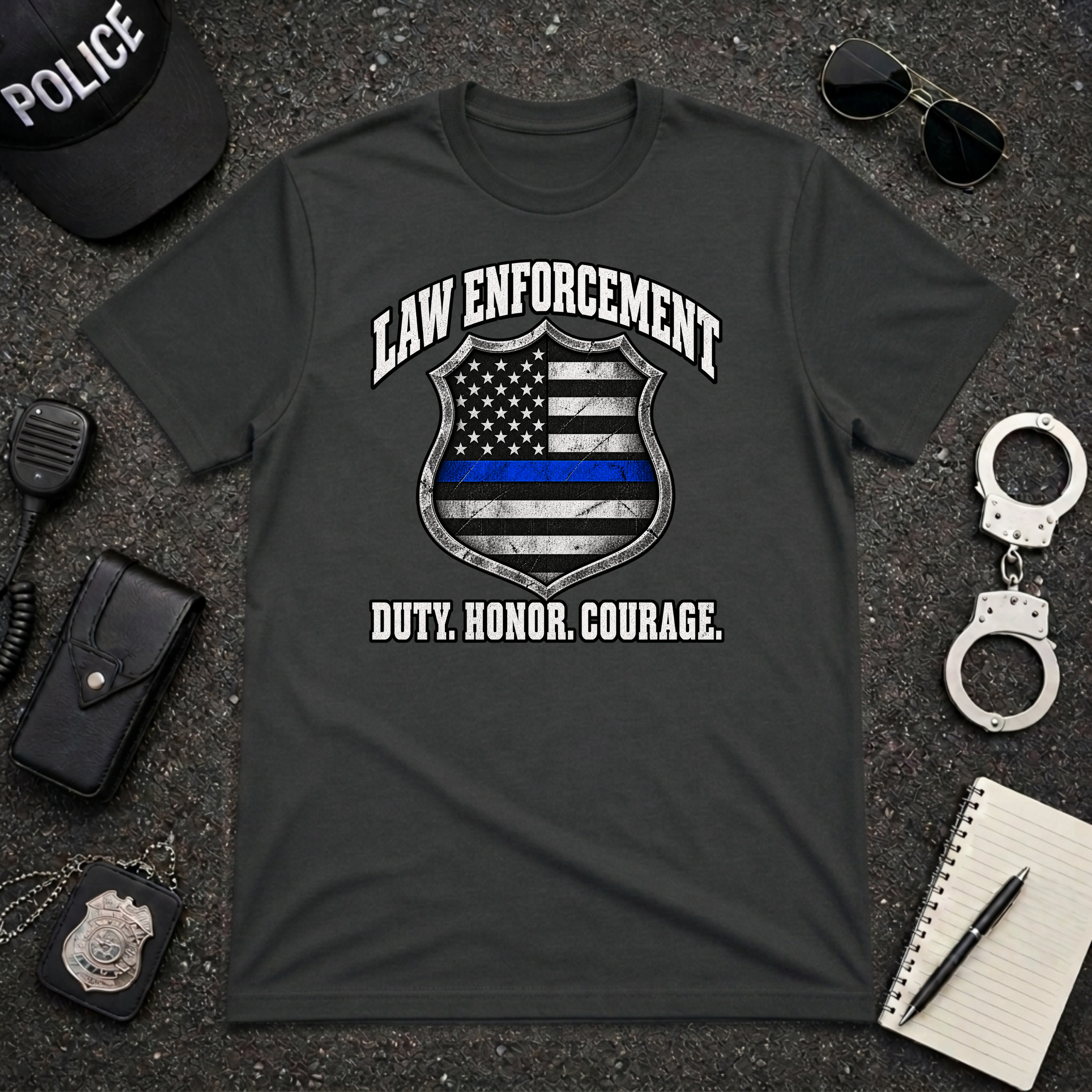 Duty Honor Courage Law Enforcement Police Officer T-Shirt
