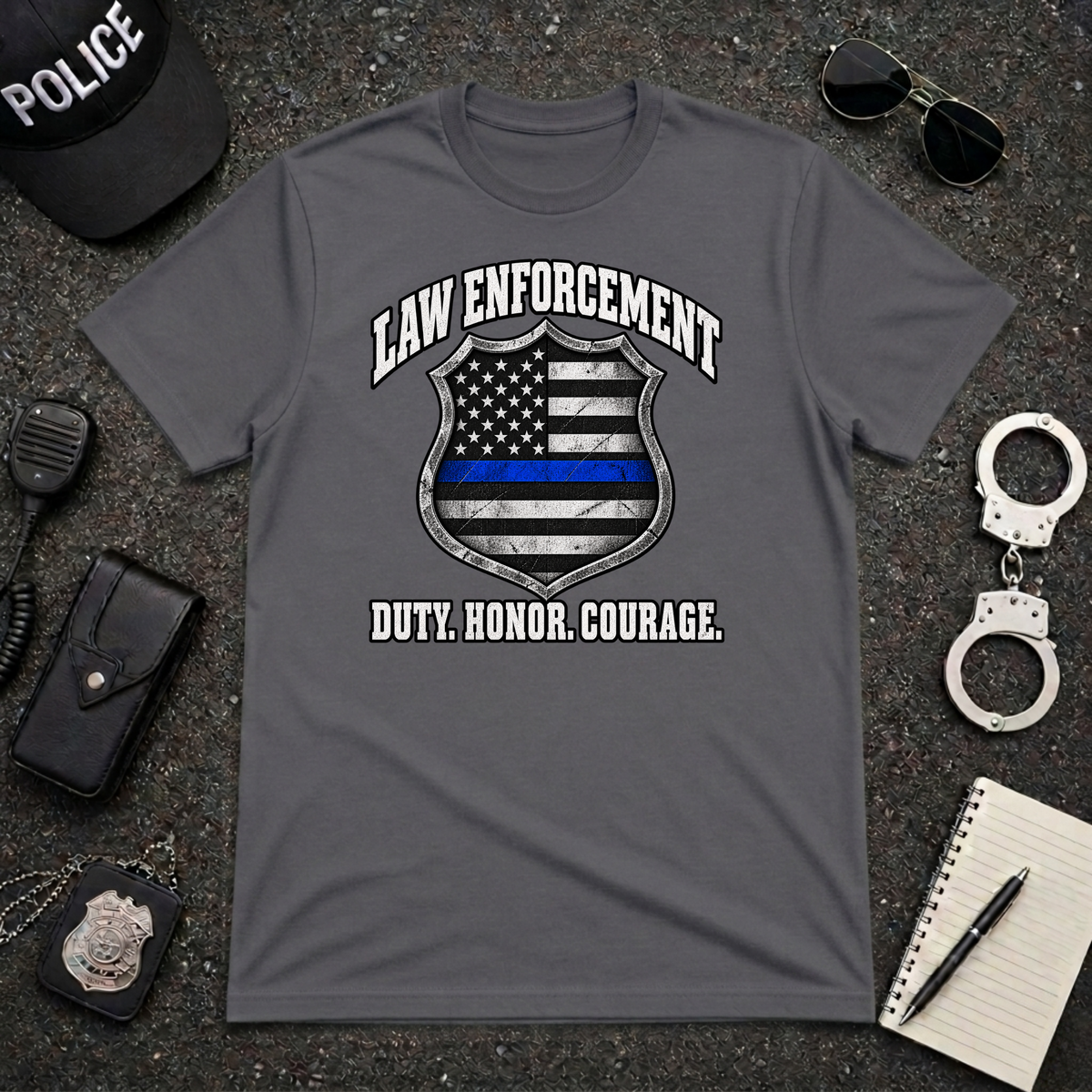 Duty Honor Courage Law Enforcement Police Officer T-Shirt