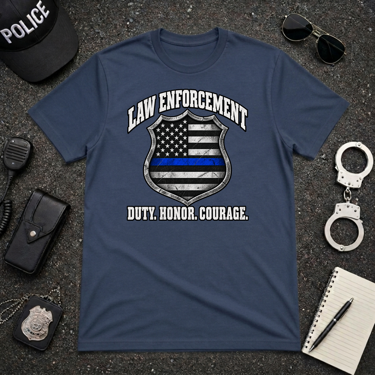 Duty Honor Courage Law Enforcement Police Officer T-Shirt