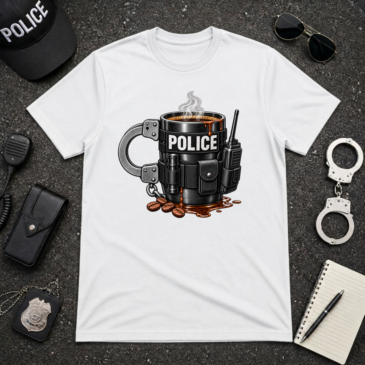 Handcuff Coffee Mug Funny Police Officer T-Shirt
