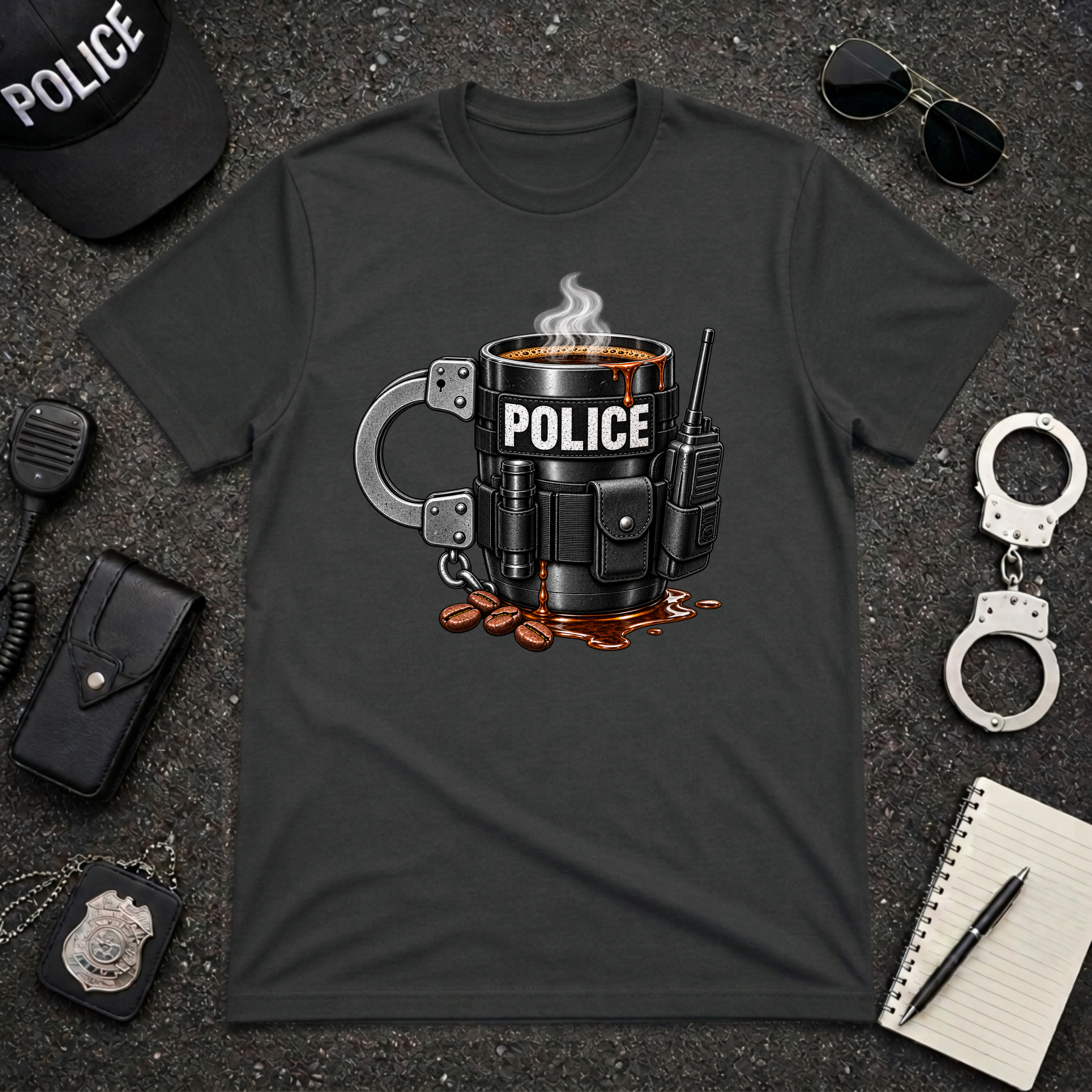 Handcuff Coffee Mug Funny Police Officer T-Shirt