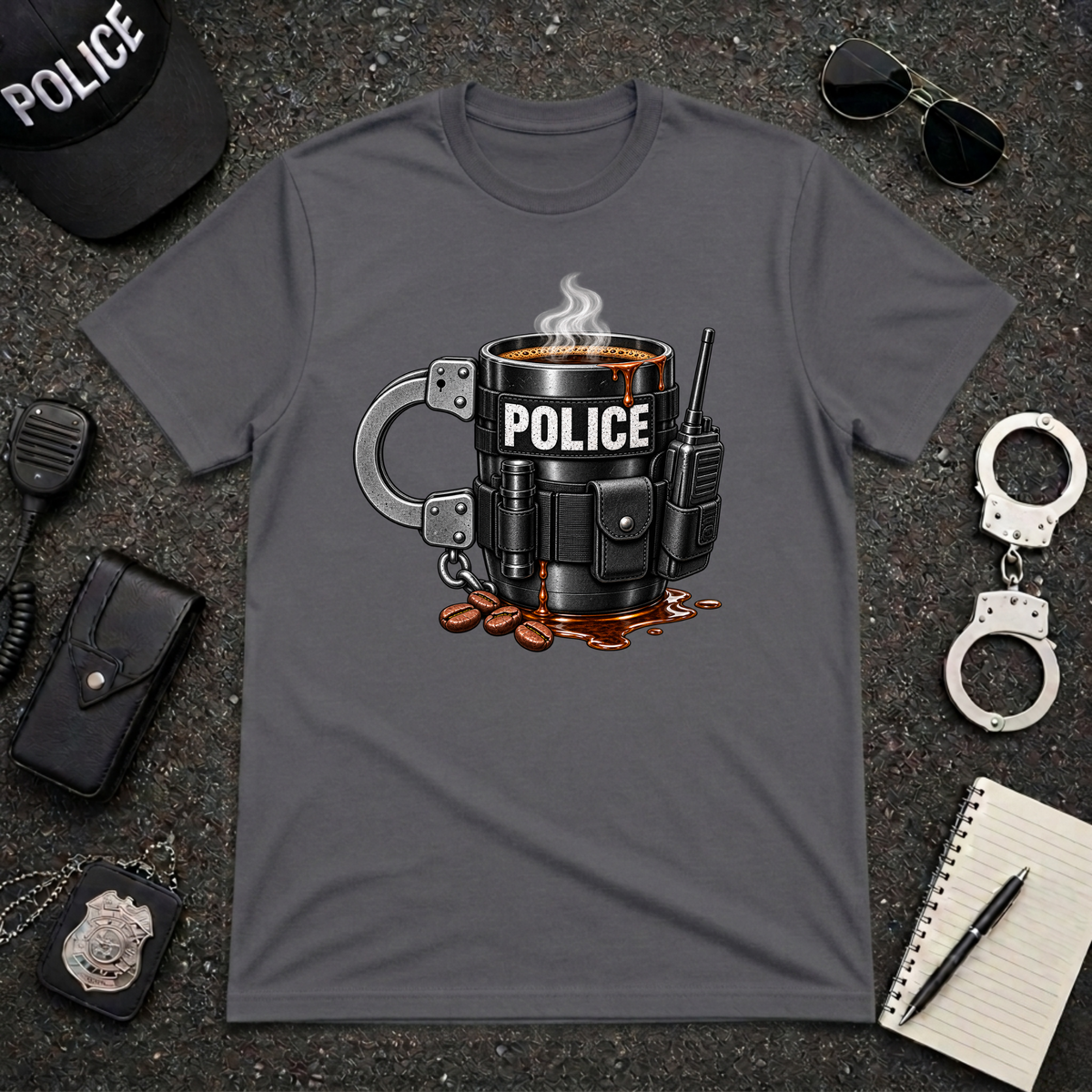 Handcuff Coffee Mug Funny Police Officer T-Shirt