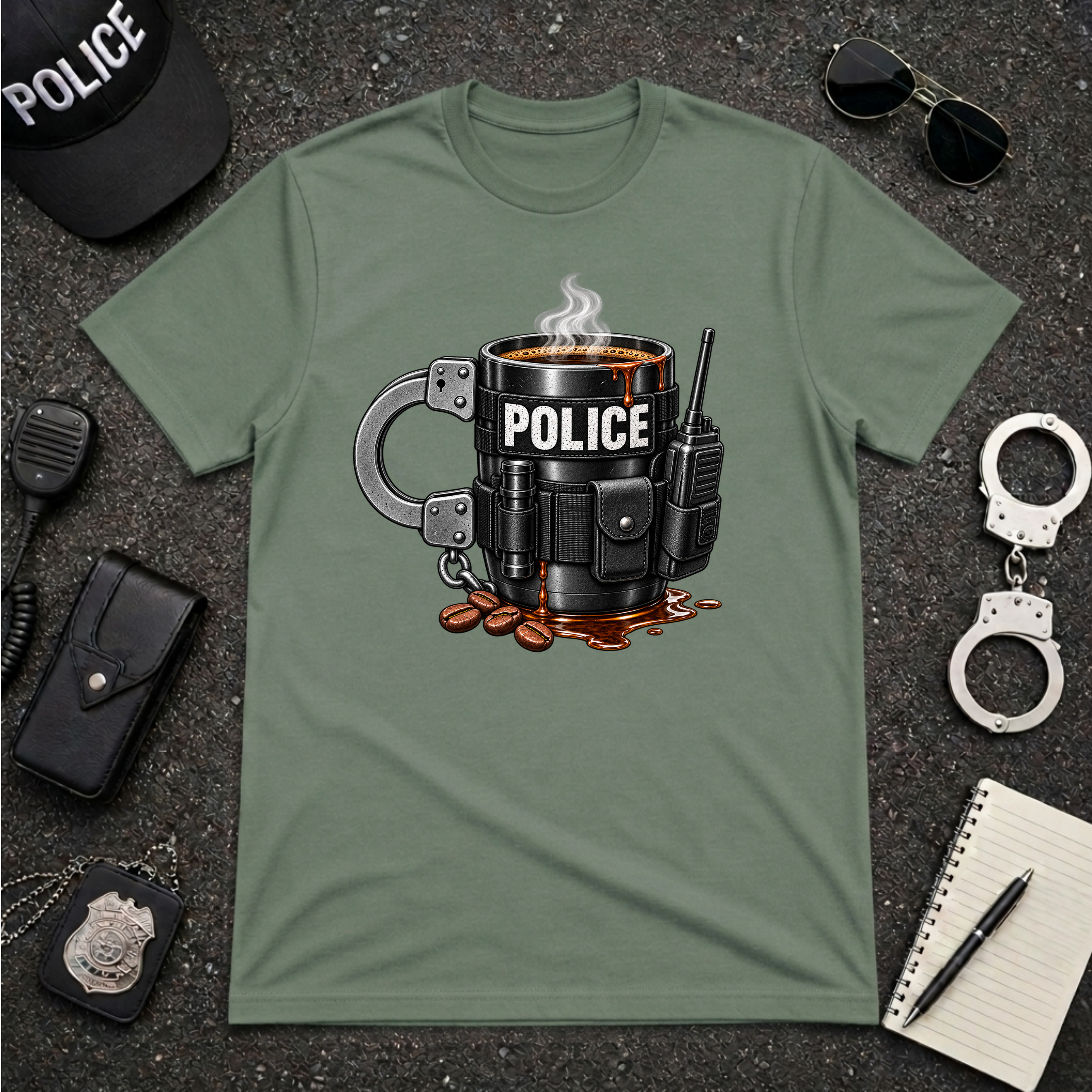 Handcuff Coffee Mug Funny Police Officer T-Shirt
