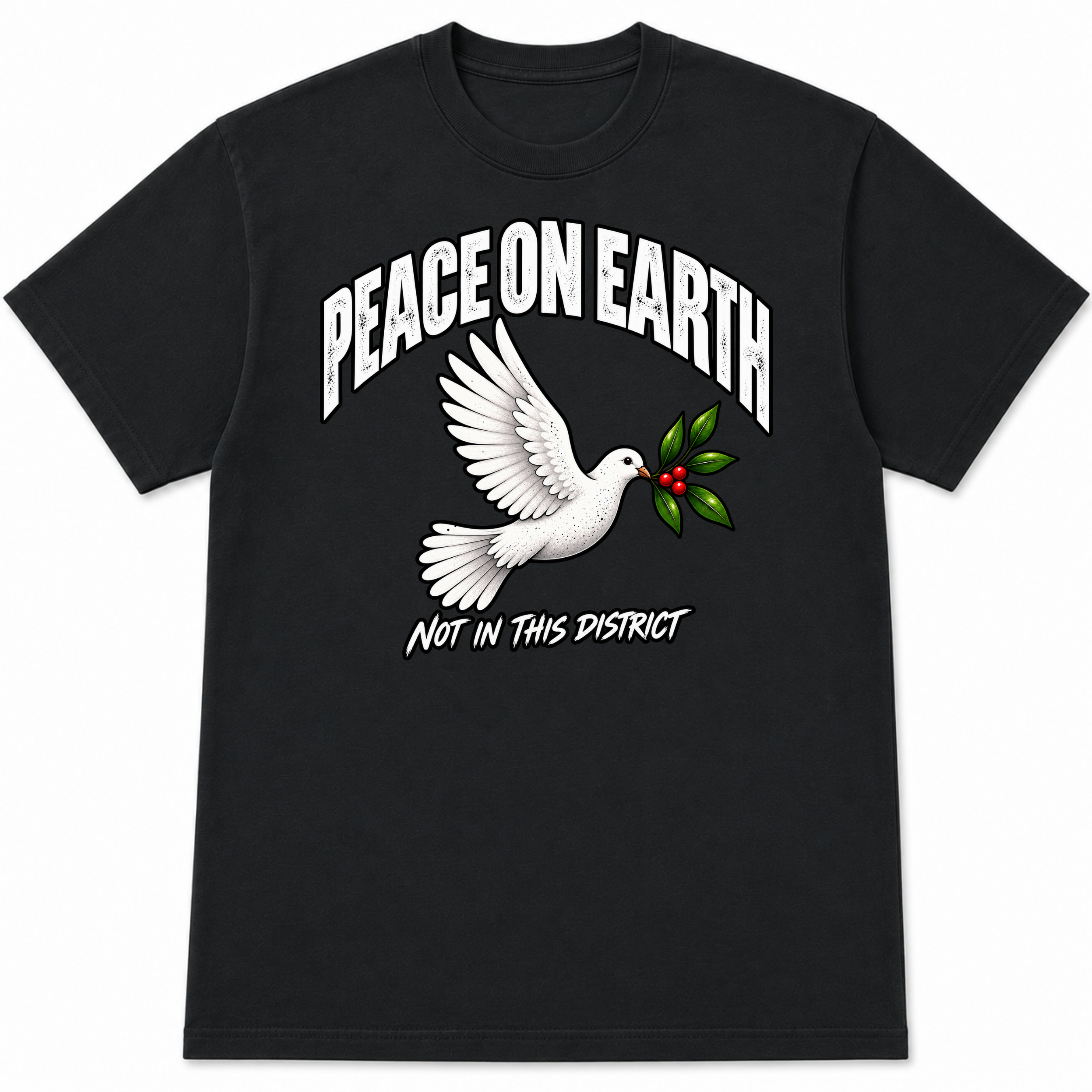 Peace on Earth Not in This District – Police & Firefighter Christmas Shirt