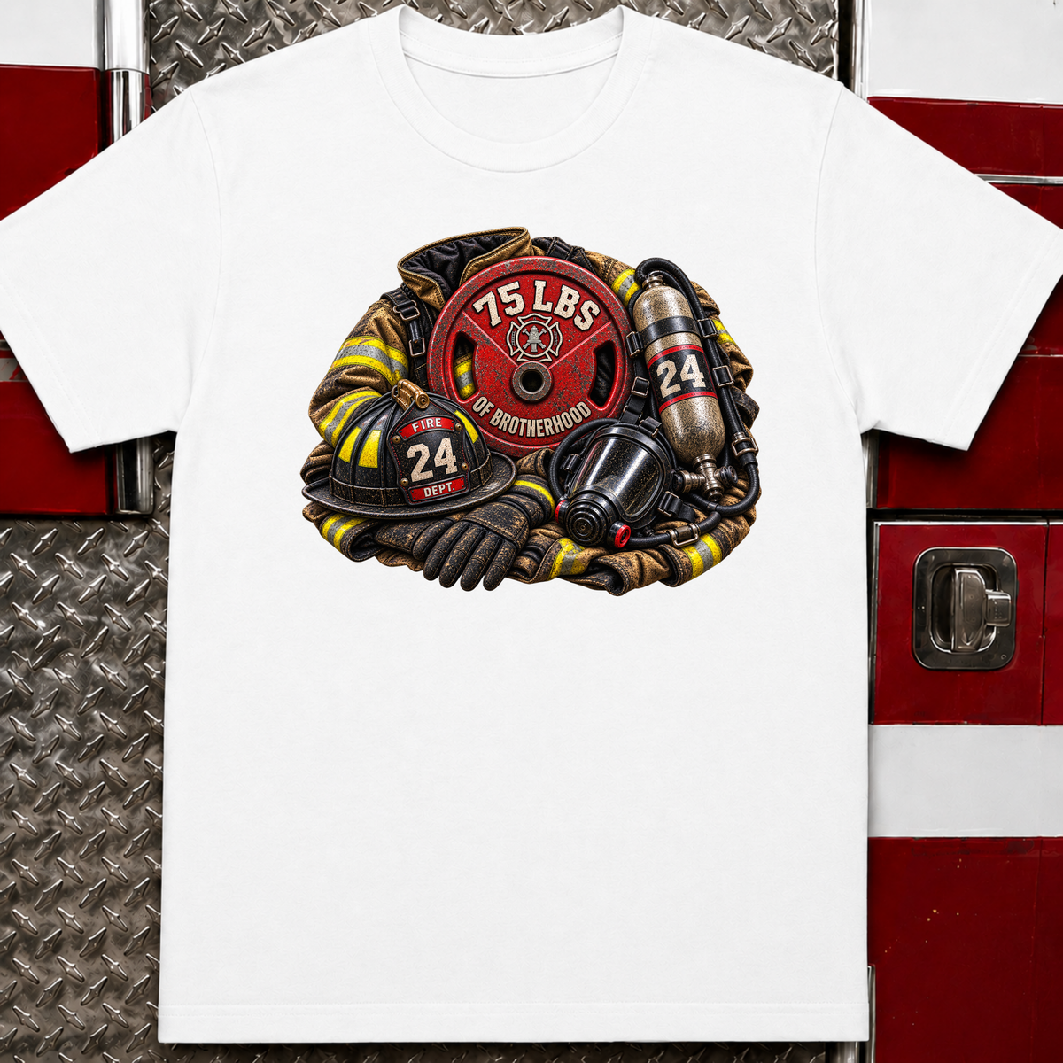 75 LBS of Brotherhood – Firefighter Shirt