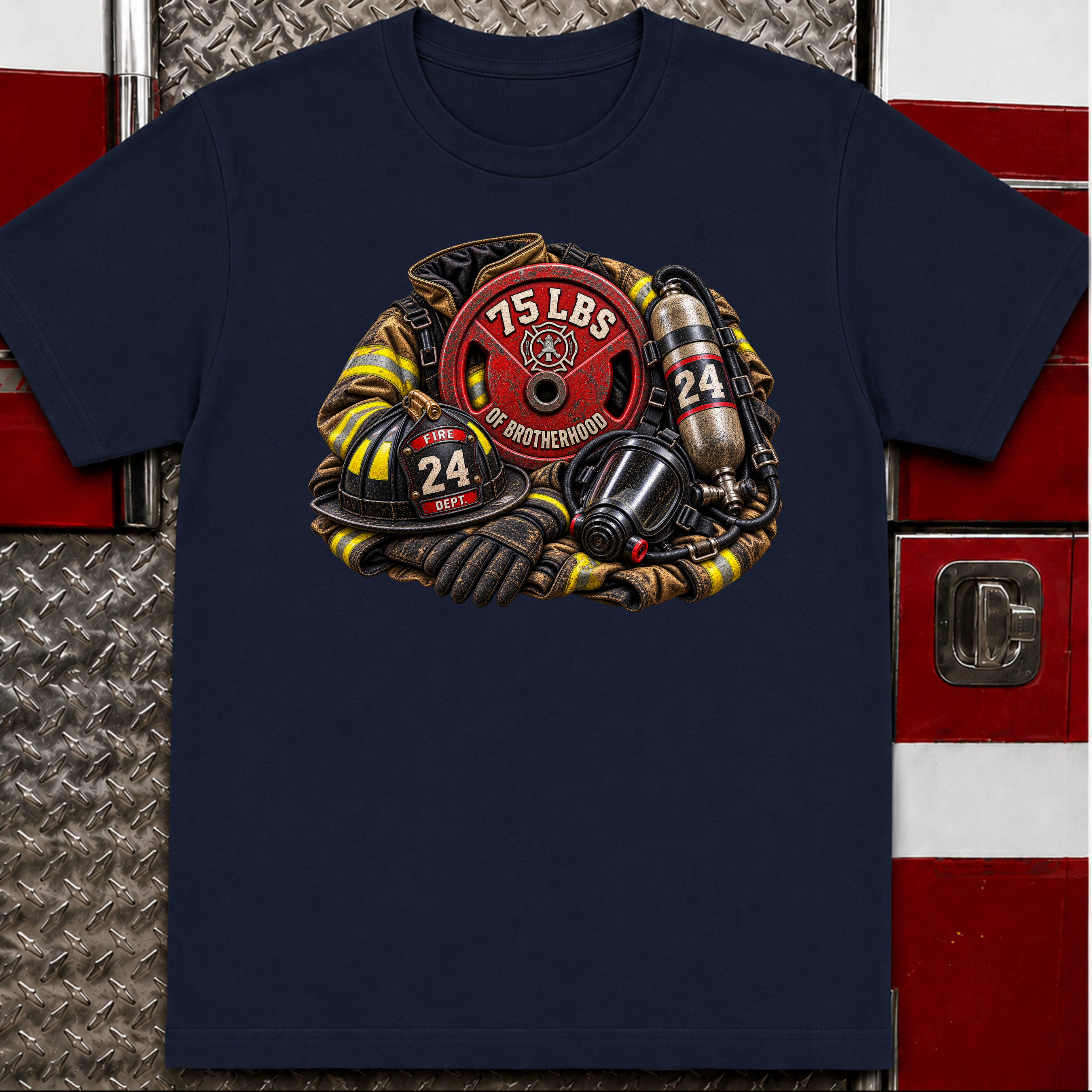 75 LBS of Brotherhood – Firefighter Shirt