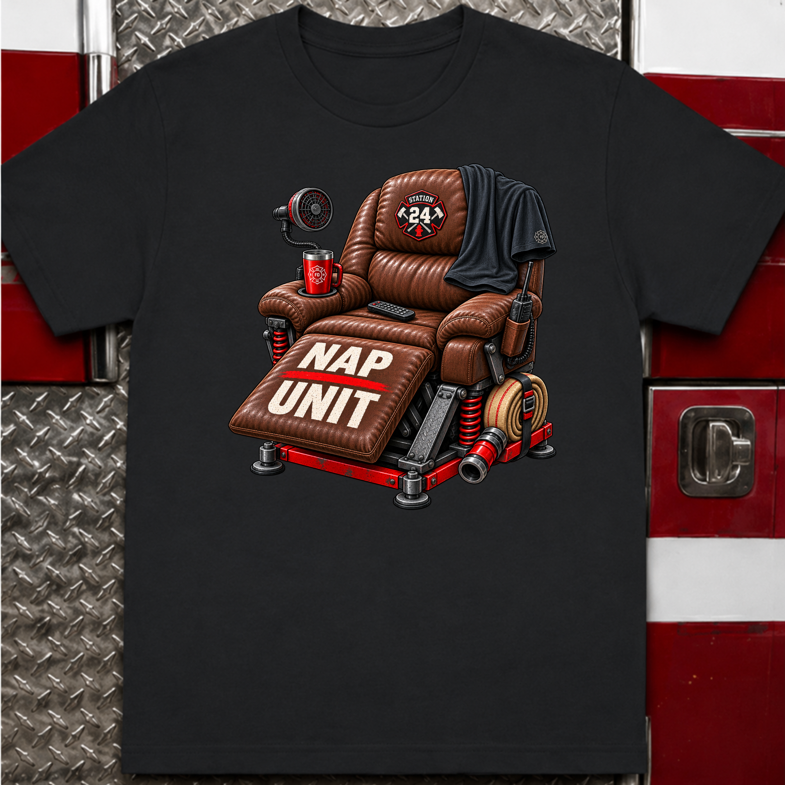 Swiss Army Recliner – Funny Firefighter Shirt