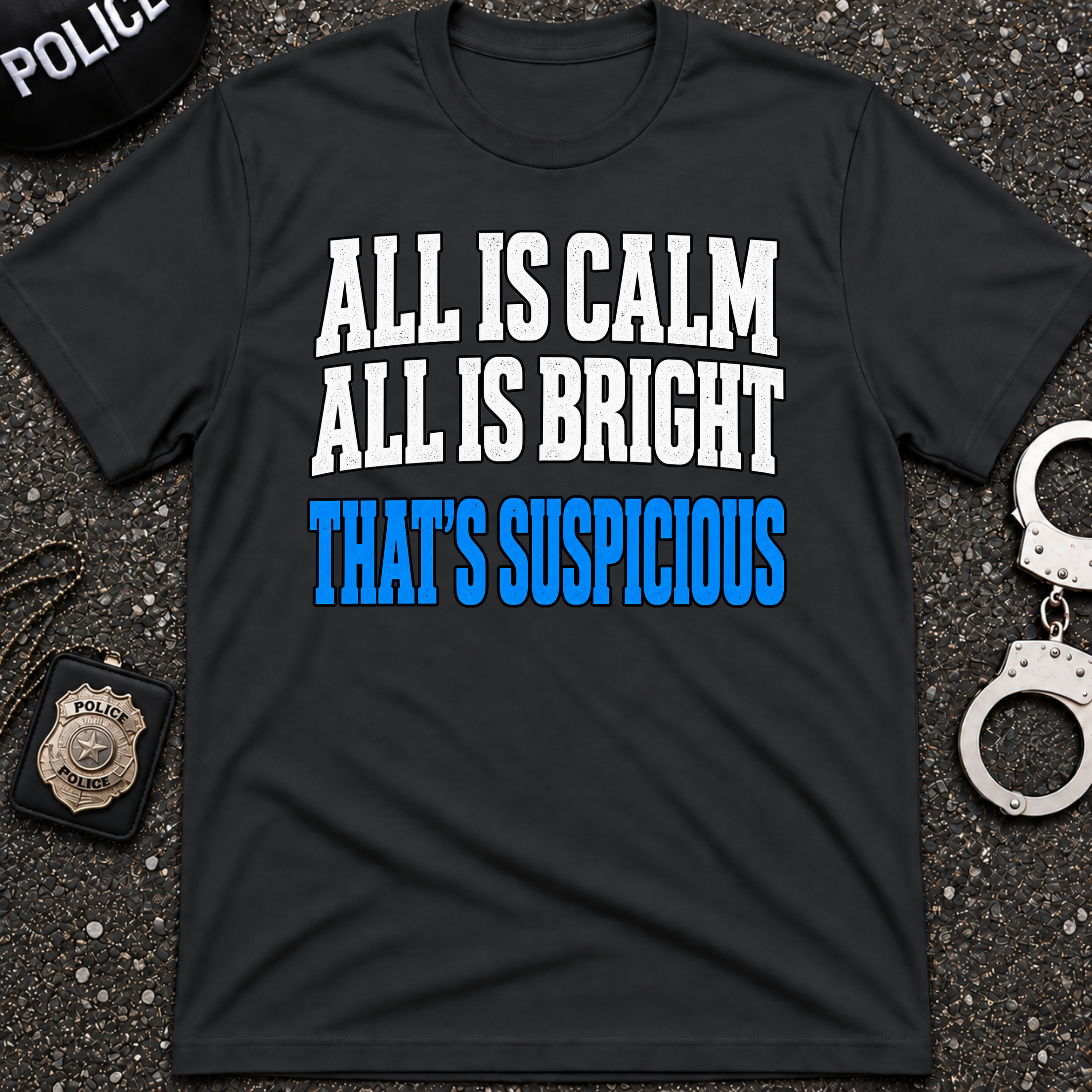 All Is Calm All Is Bright That’s Suspicious – Funny Police Christmas Shirt