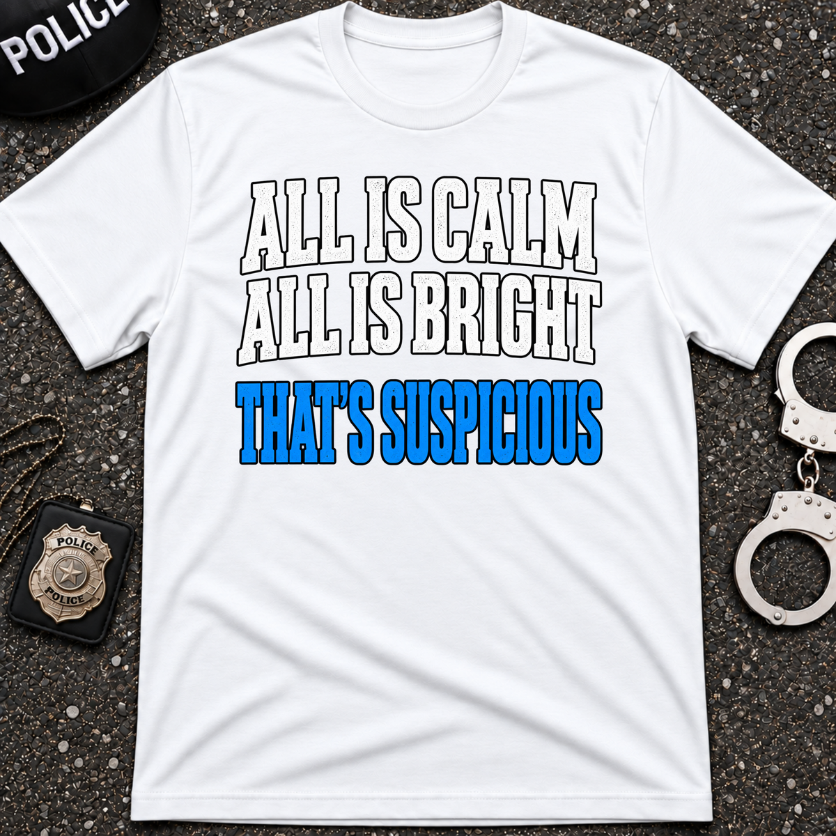 All Is Calm All Is Bright That’s Suspicious – Funny Police Christmas Shirt