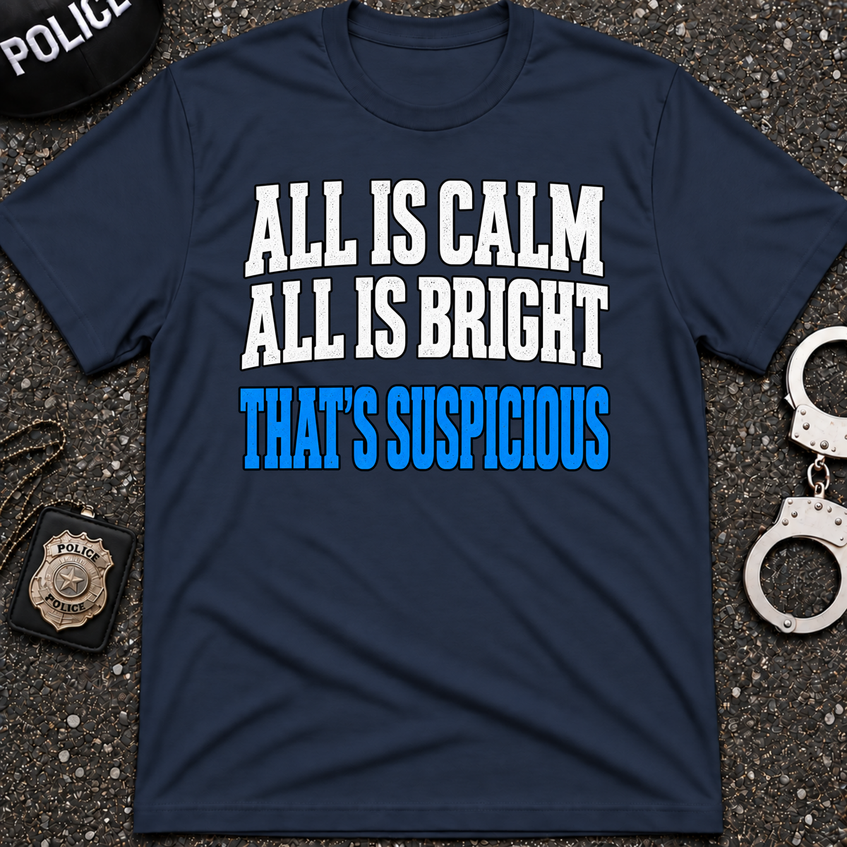 All Is Calm All Is Bright That’s Suspicious – Funny Police Christmas Shirt