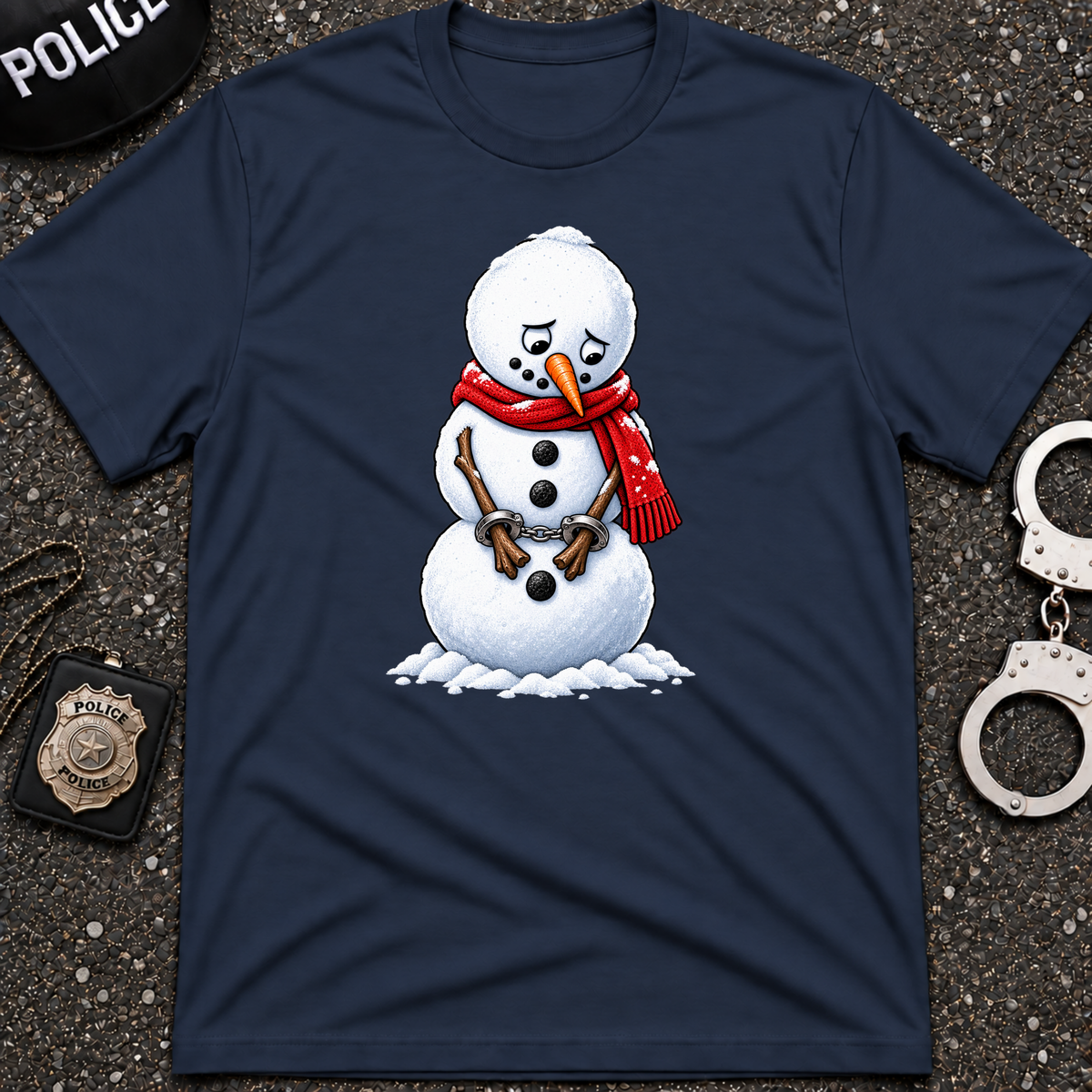 Arrested Snowman – Funny Police Christmas Shirt