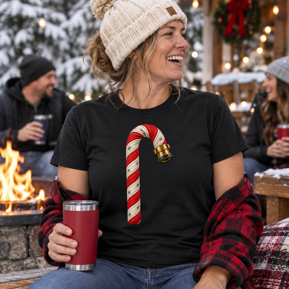 Candy Cane Fire Hose T-Shirt