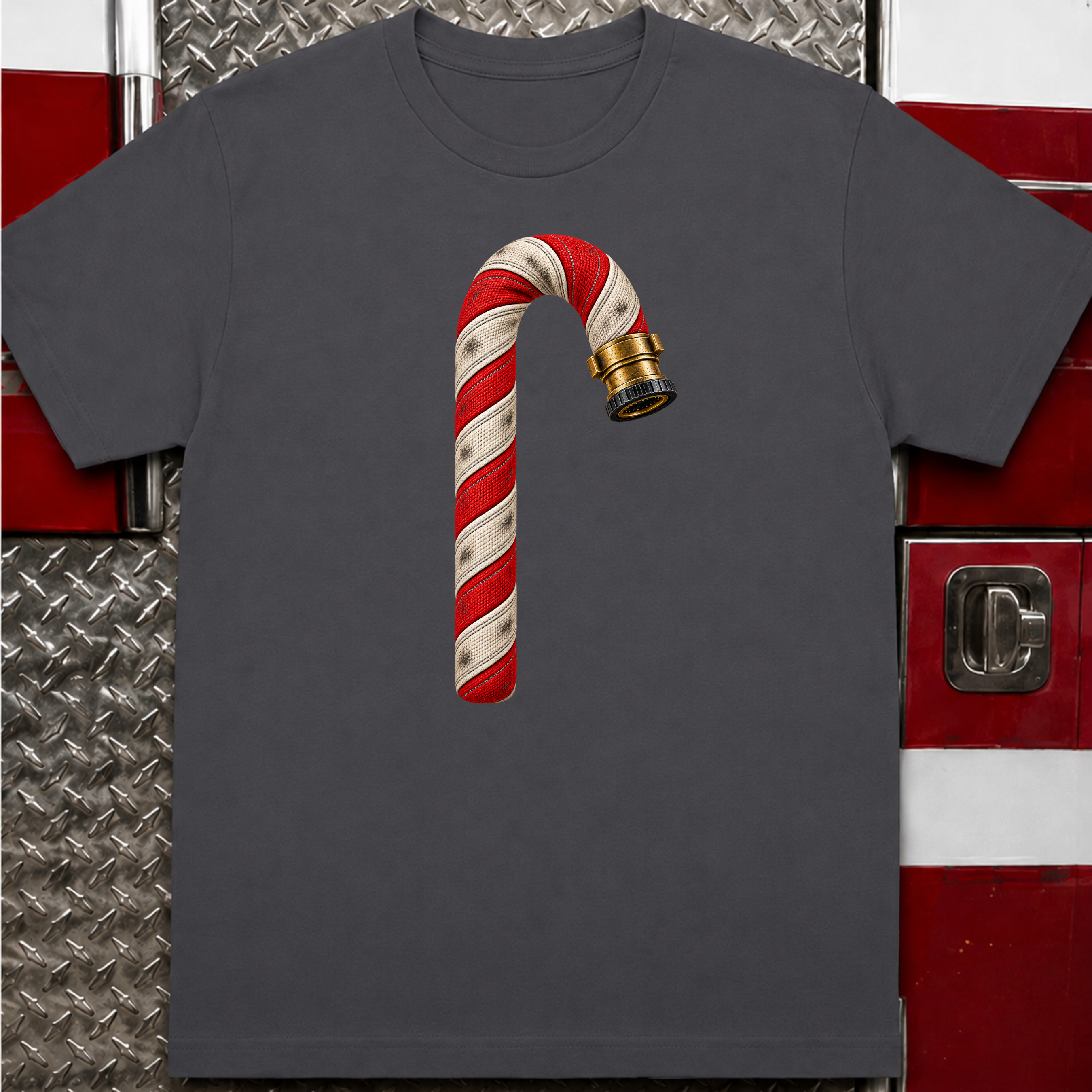 Candy Cane Fire Hose – Firefighter Christmas Shirt