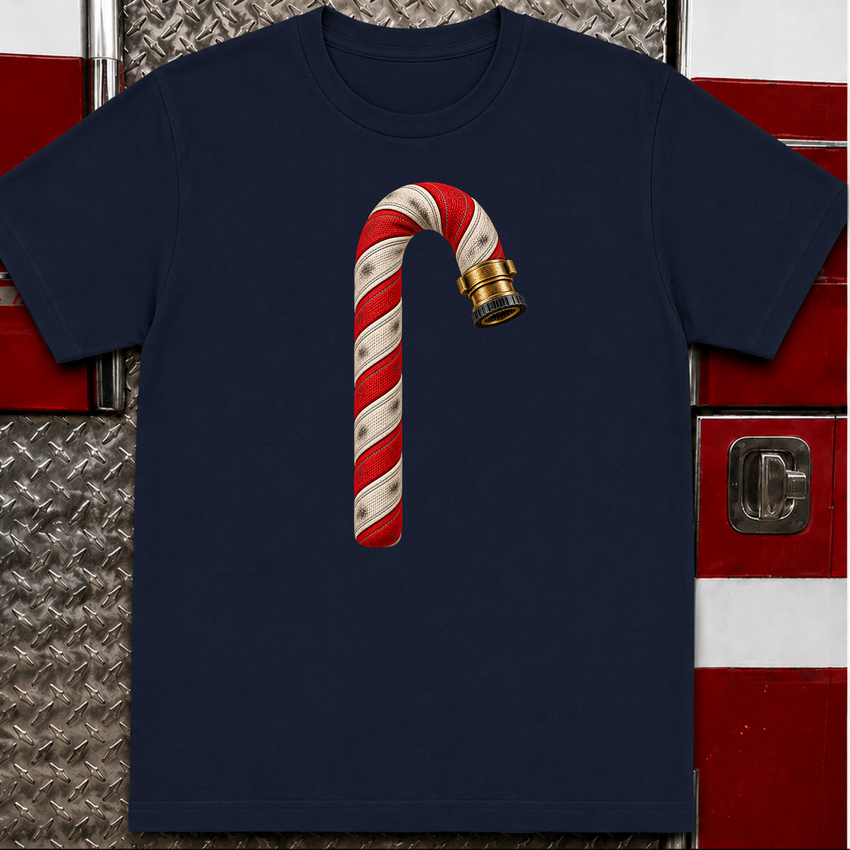 Candy Cane Fire Hose – Firefighter Christmas Shirt