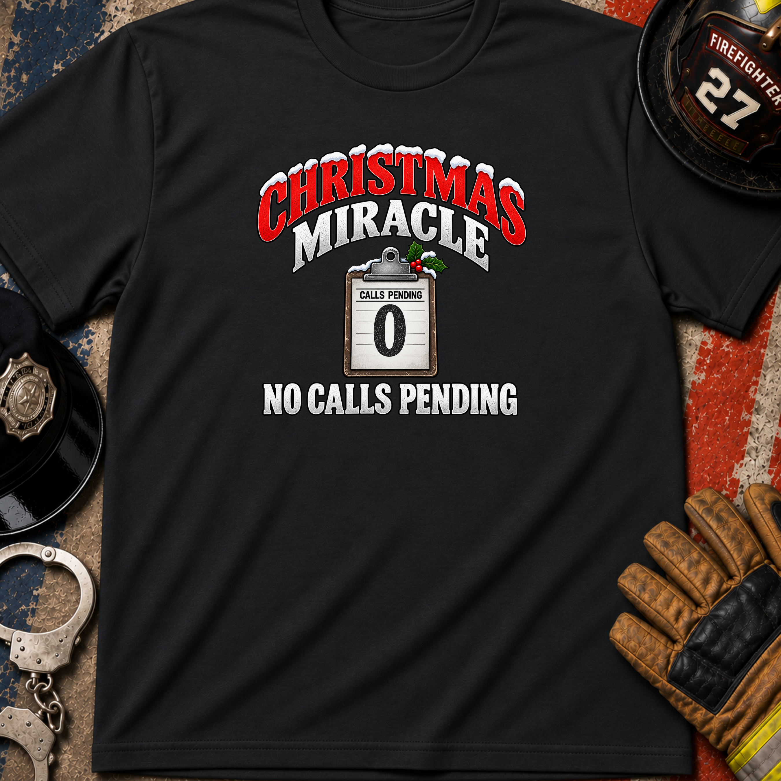 Christmas Miracle No Calls Pending – First Responder Christmas Shirt
