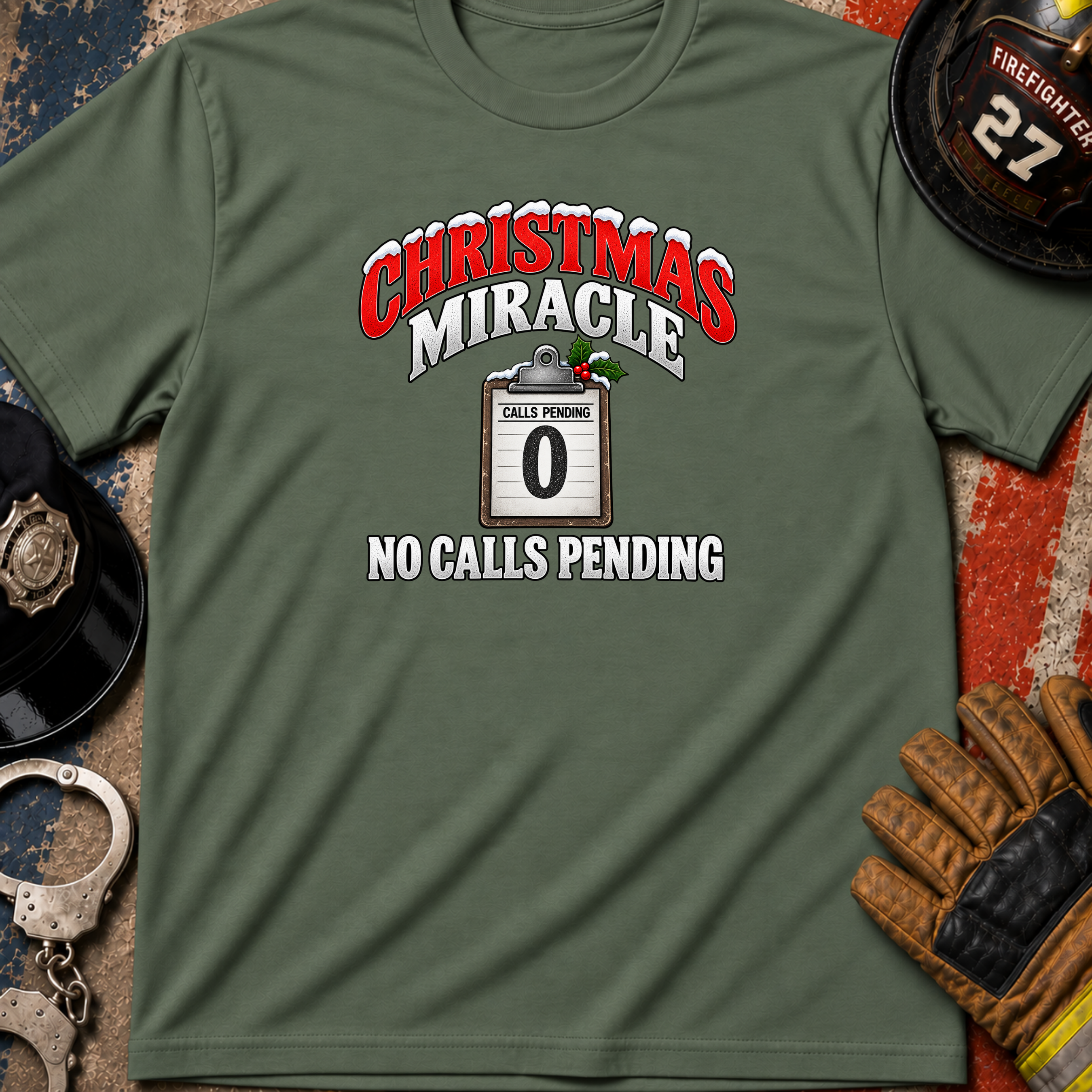 Christmas Miracle No Calls Pending – First Responder Christmas Shirt