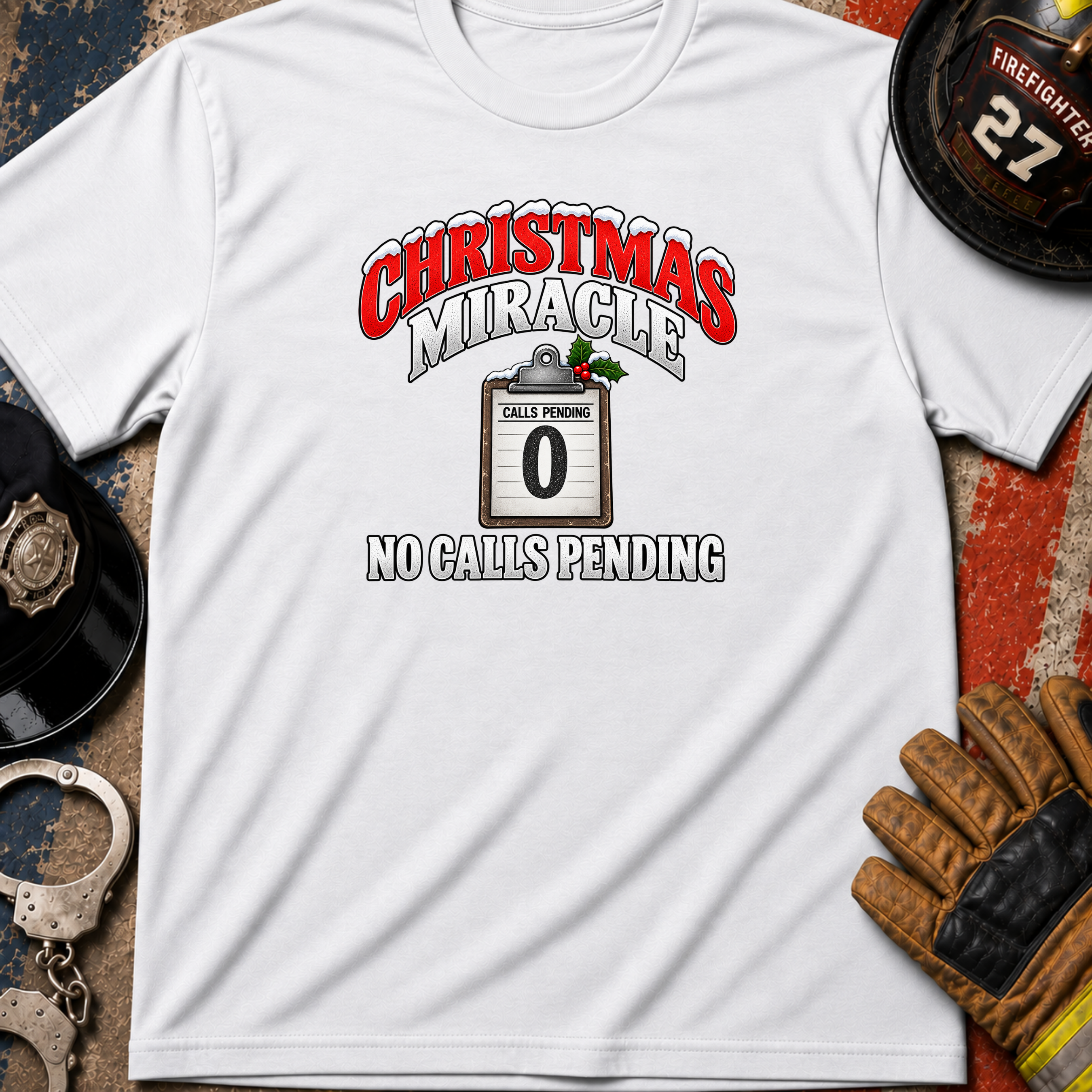 Christmas Miracle No Calls Pending – First Responder Christmas Shirt