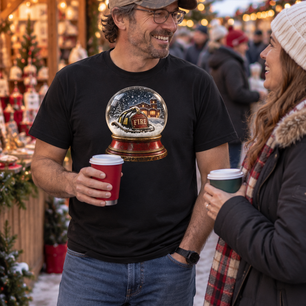 Firefighter Snow Globe T-Shirt