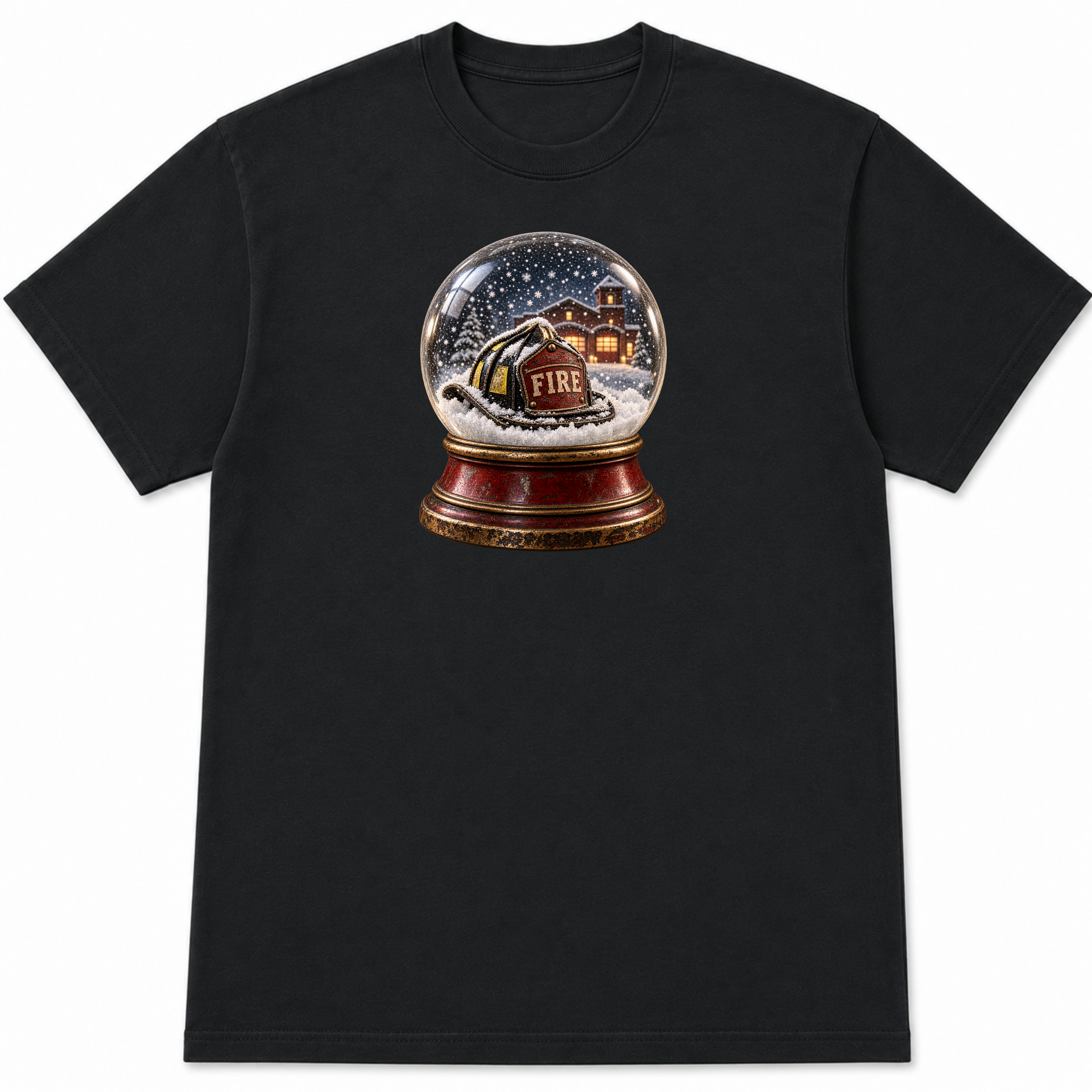 Firefighter Snow Globe – Firefighter Christmas Shirt