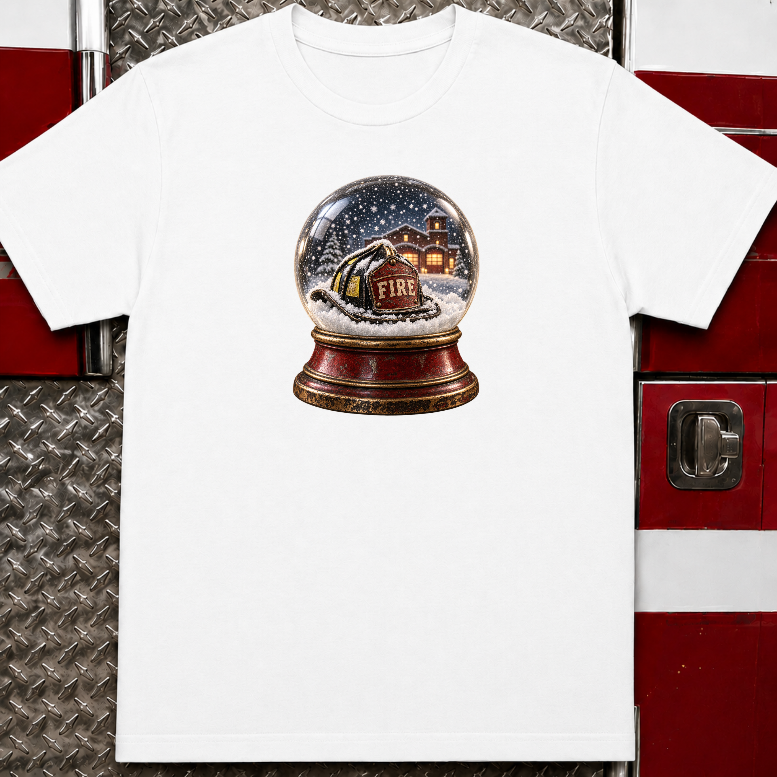 Firefighter Snow Globe – Firefighter Christmas Shirt