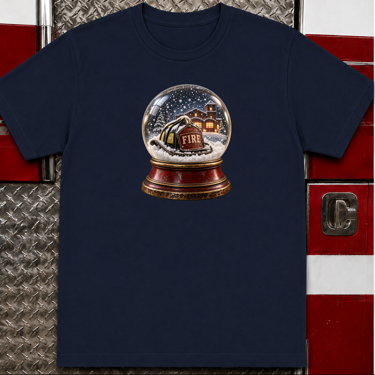 Firefighter Snow Globe – Firefighter Christmas Shirt