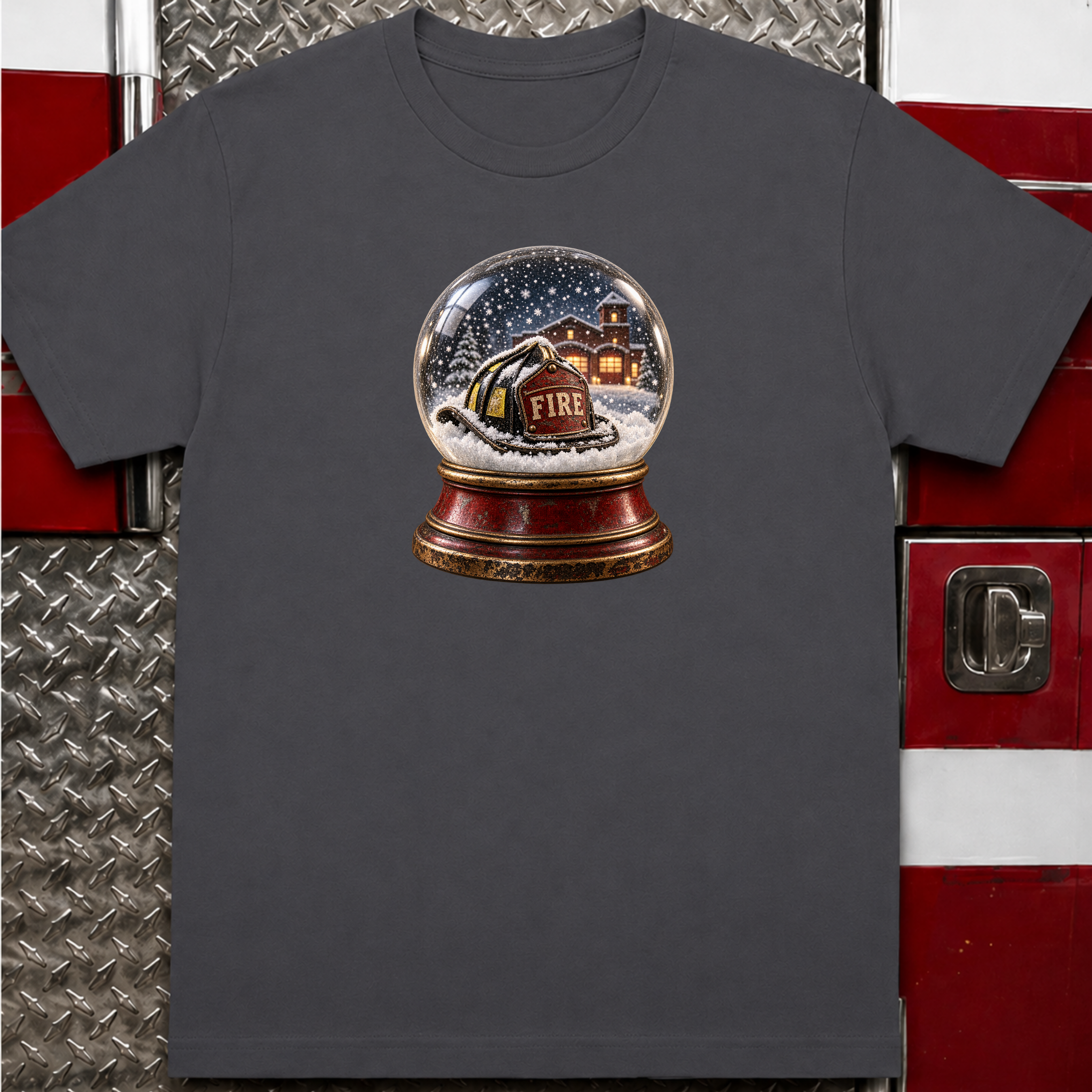 Firefighter Snow Globe – Firefighter Christmas Shirt