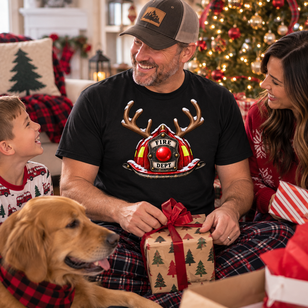 Reindeer Fire Helmet T-Shirt