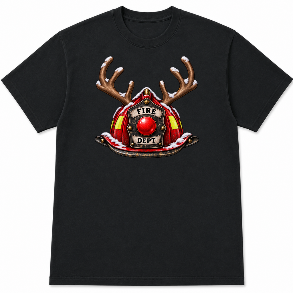 Reindeer Fire Helmet T-Shirt