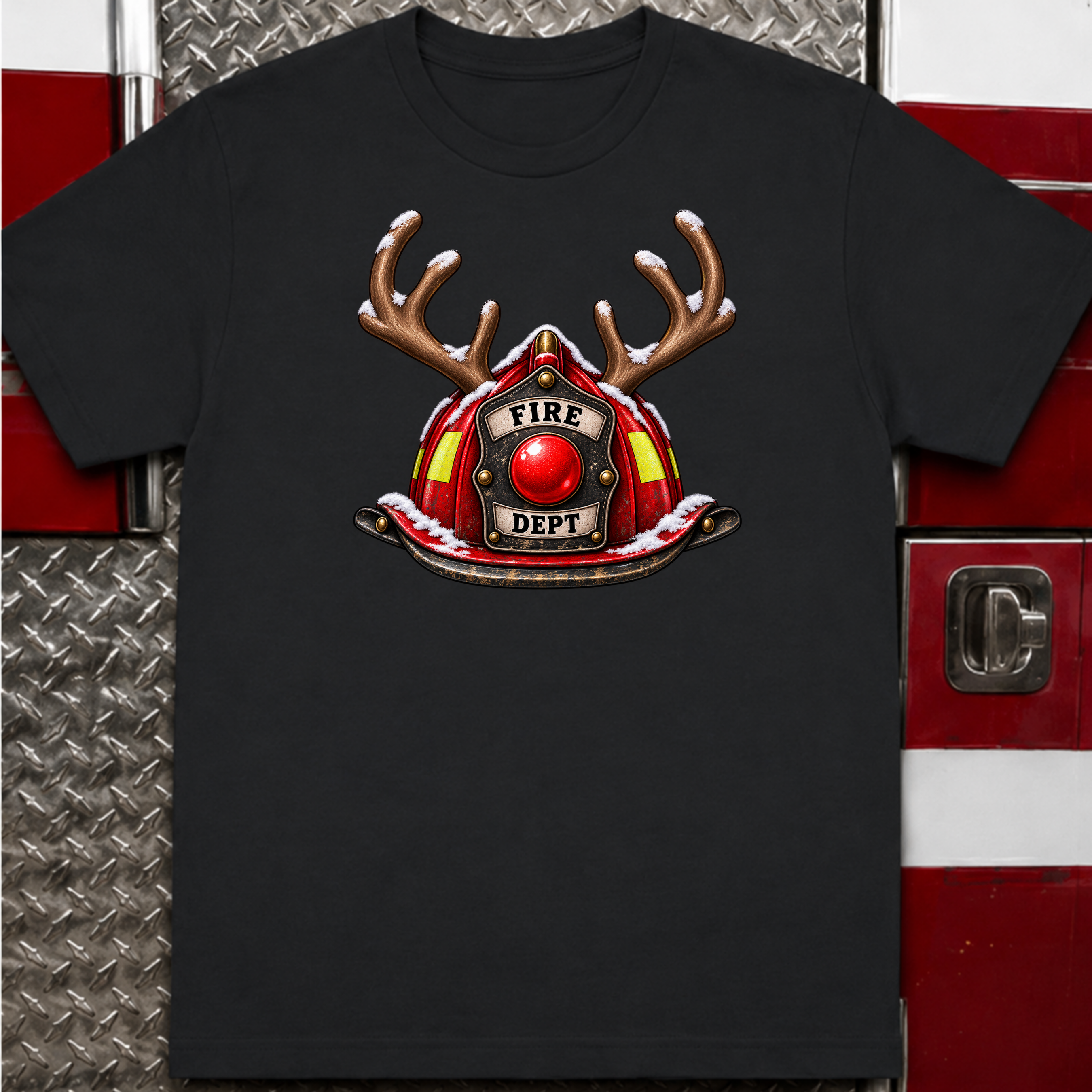 Fire Helmet Reindeer – Firefighter Christmas Shirt