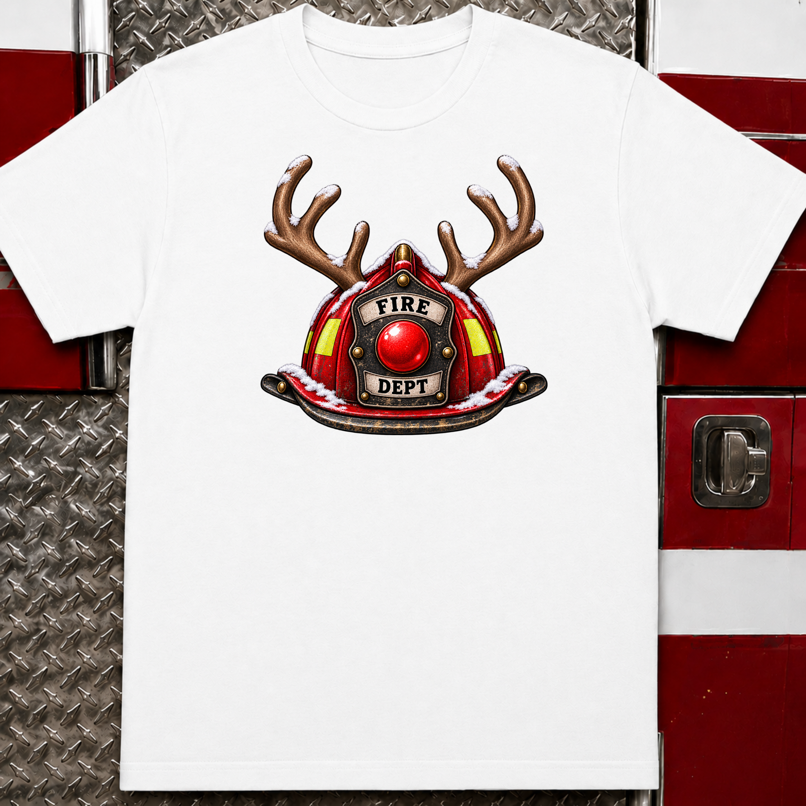 Fire Helmet Reindeer – Firefighter Christmas Shirt