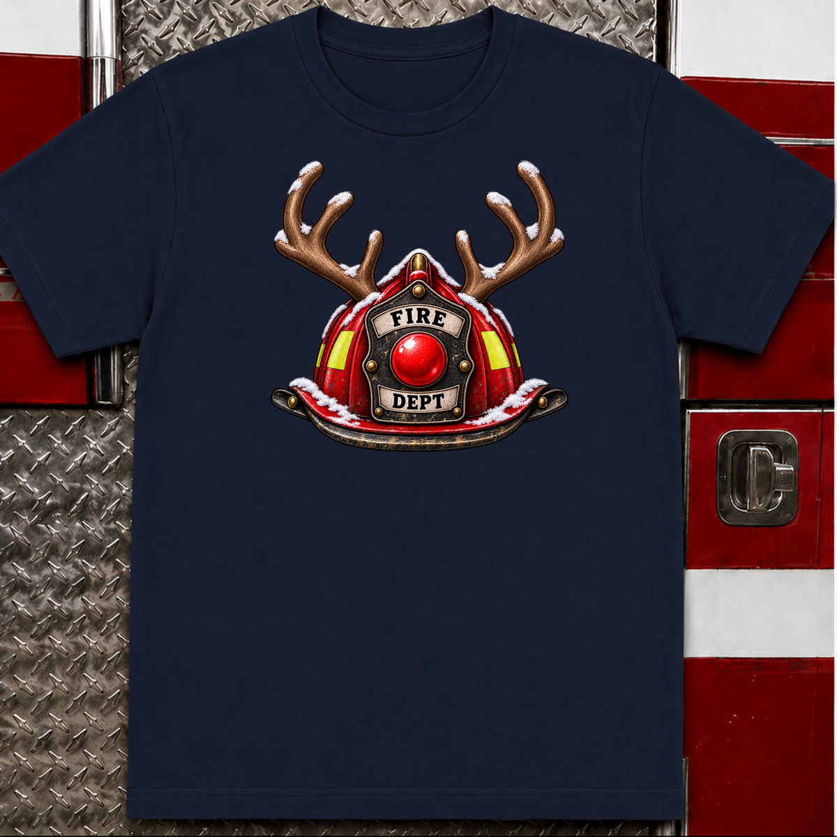 Fire Helmet Reindeer – Firefighter Christmas Shirt