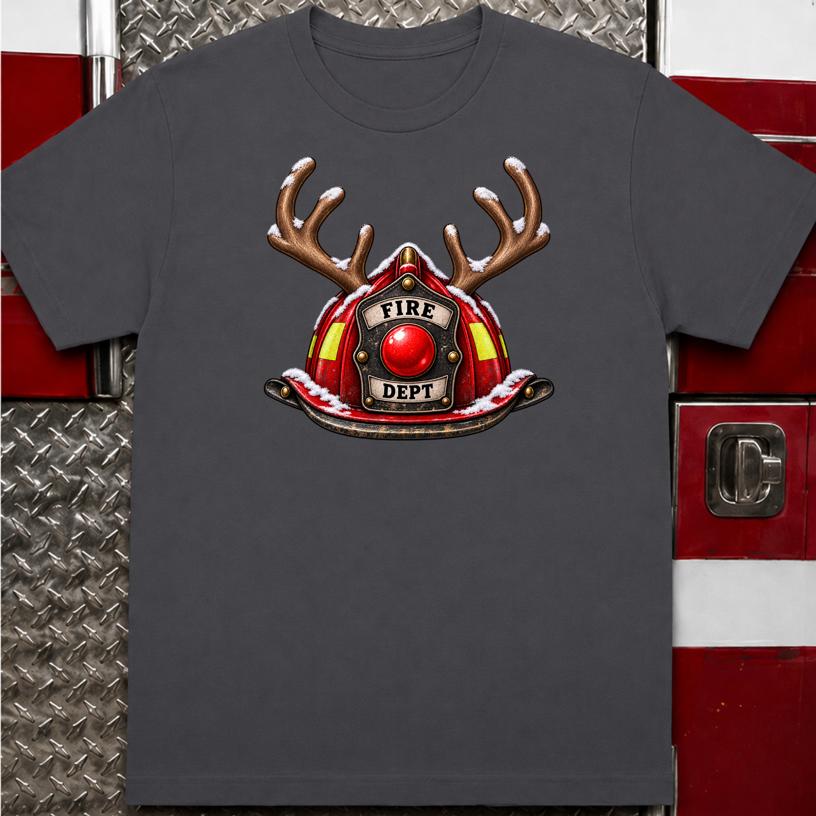 Fire Helmet Reindeer – Firefighter Christmas Shirt