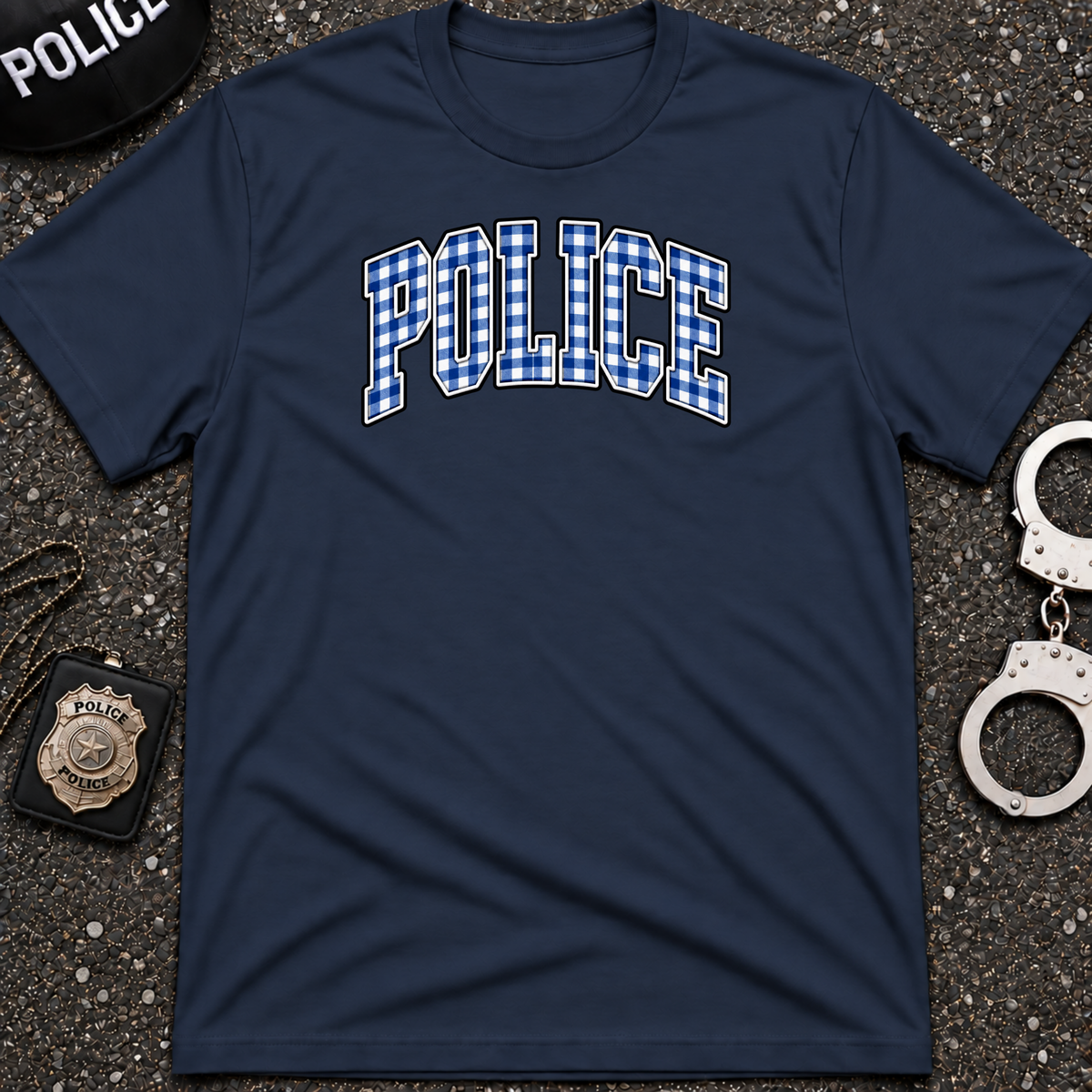 Police Checkered T-Shirt