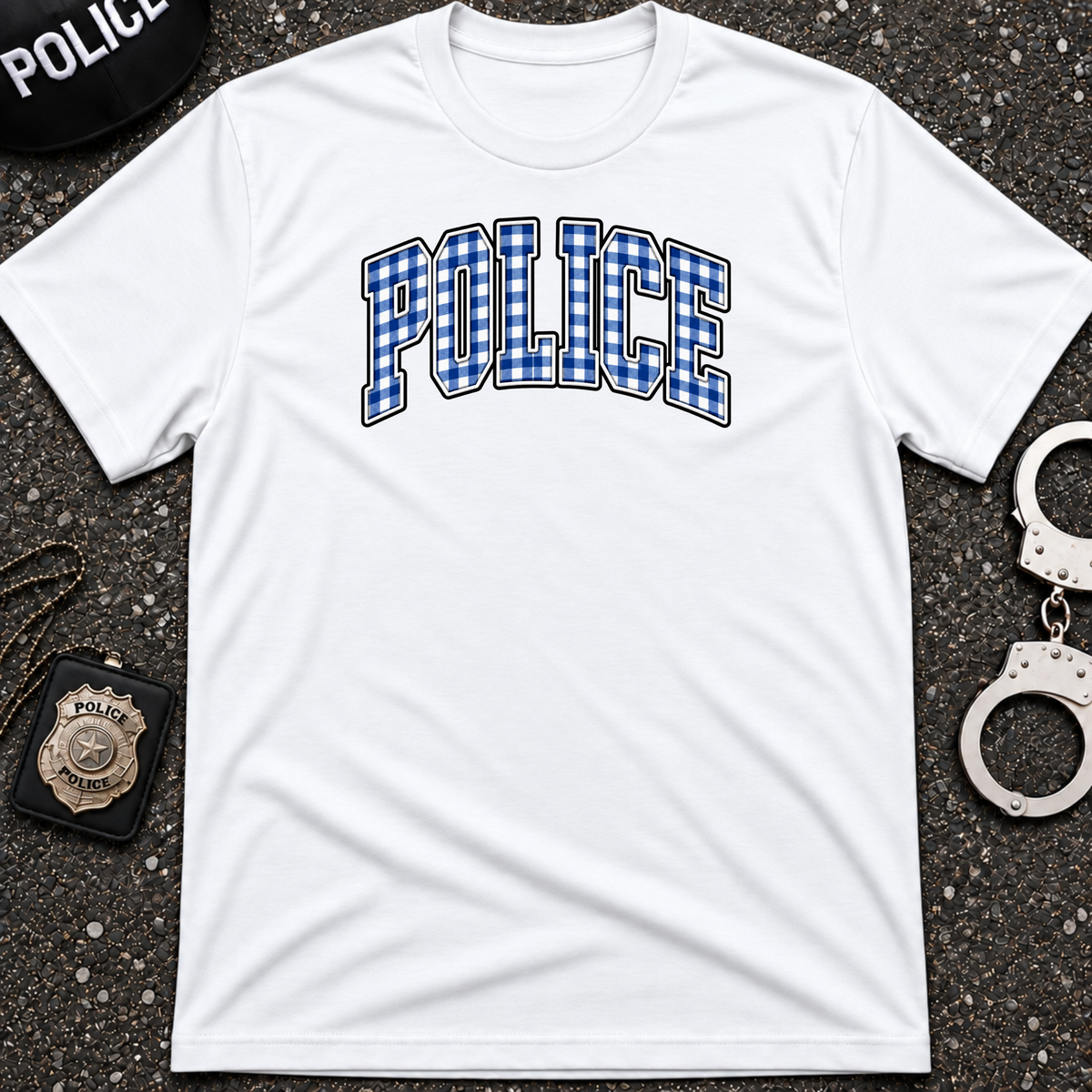 Police Checkered T-Shirt
