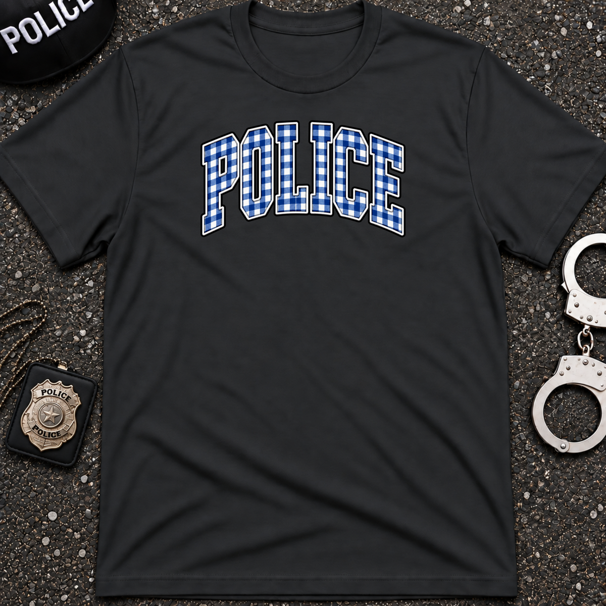 Police Checkered T-Shirt